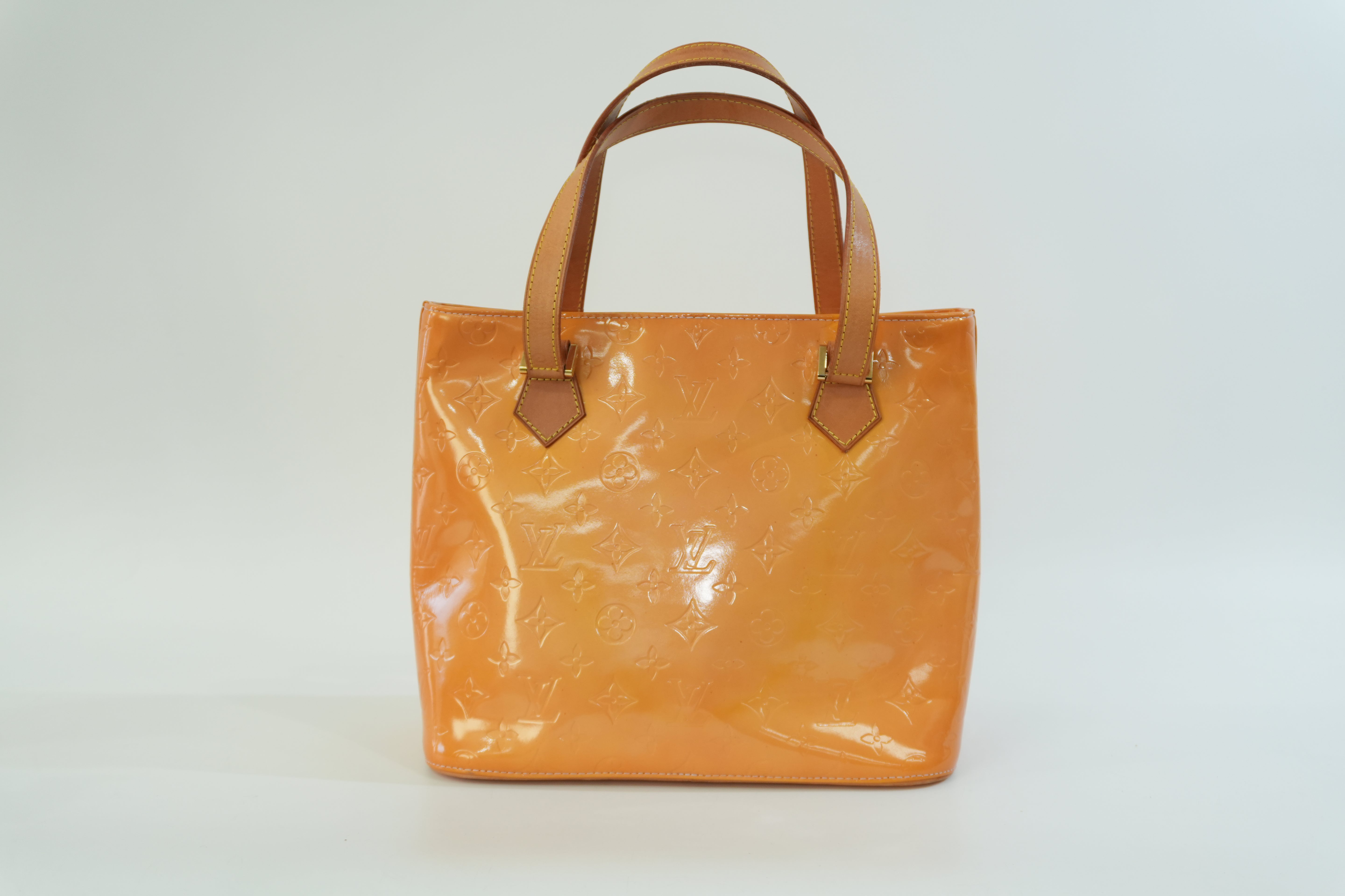 Pre-owned Louis Vuitton Vernis Houston Handbag Yellow