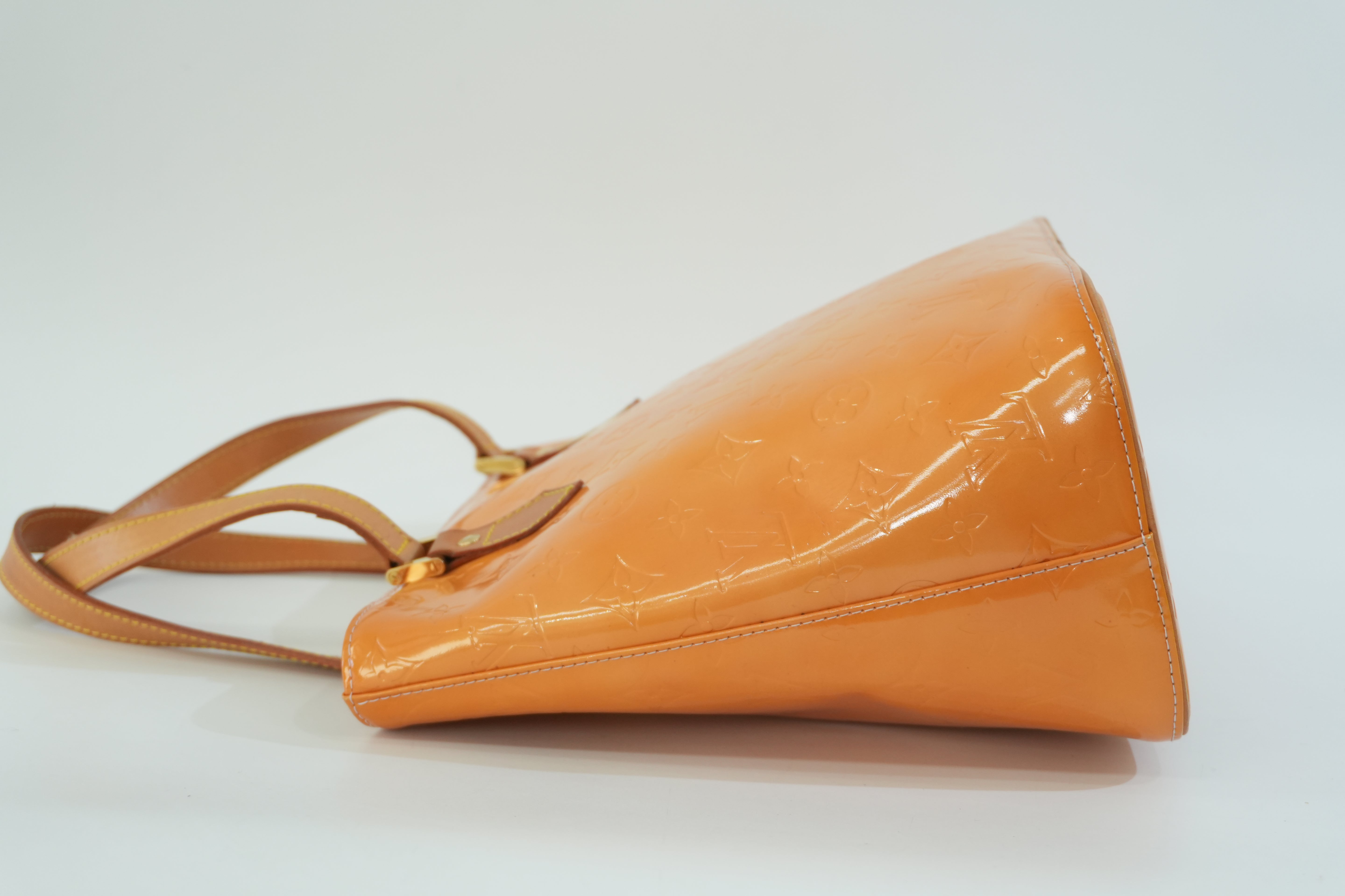Pre-owned Louis Vuitton Vernis Houston Handbag Yellow
