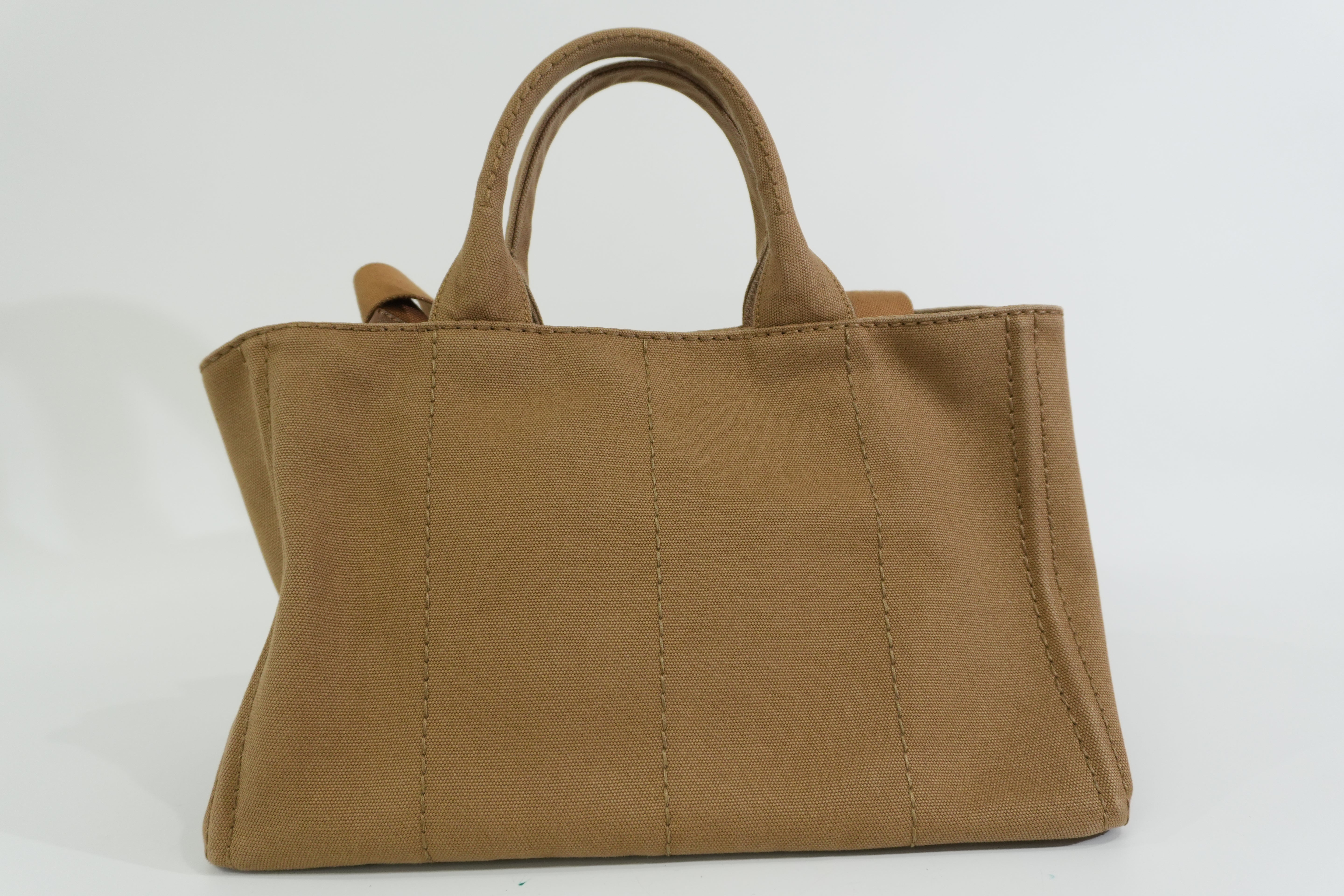 Pre-owned Prada Two Way Canapa Shoulder Bag Brown