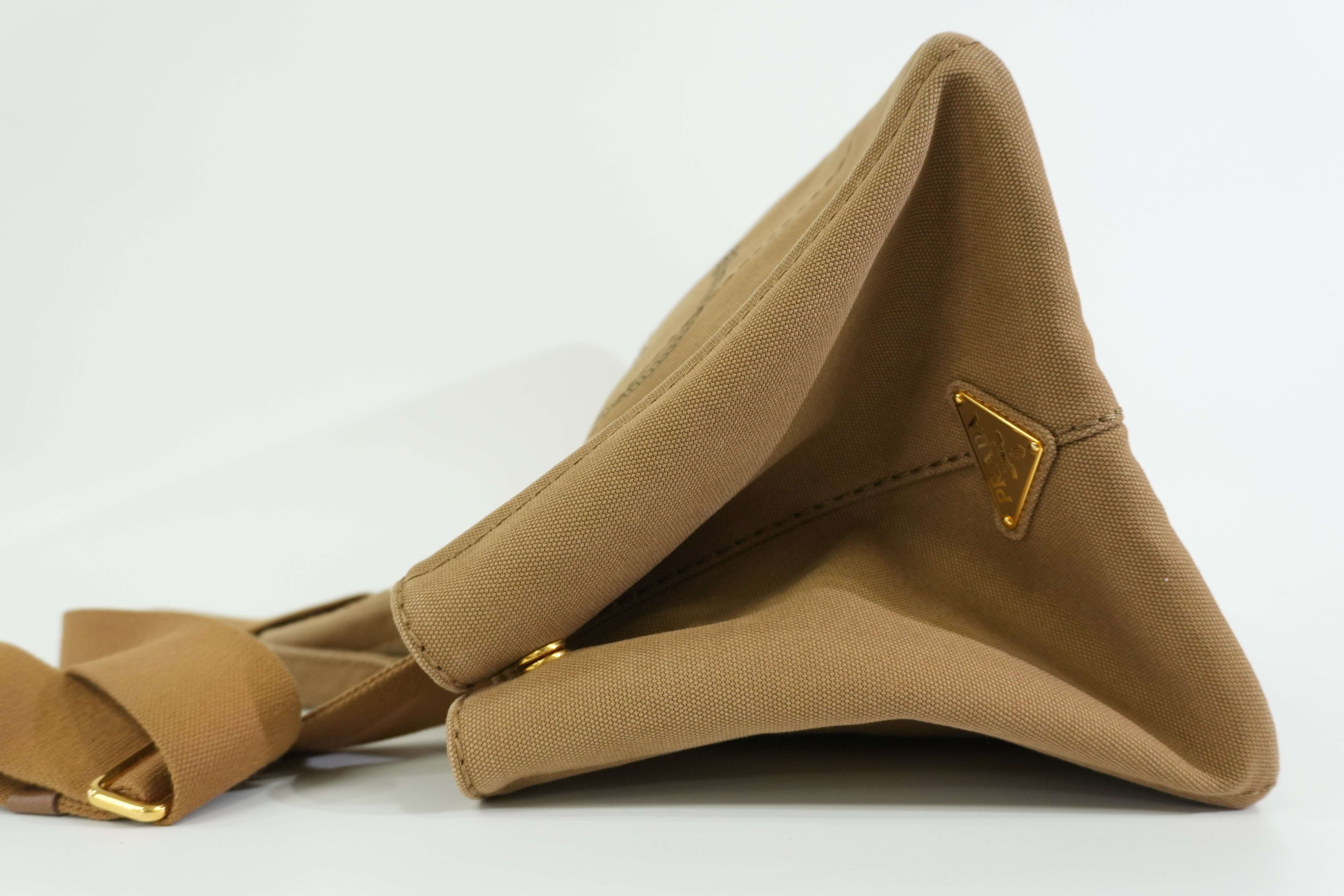 Pre-owned Prada Two Way Canapa Shoulder Bag Brown