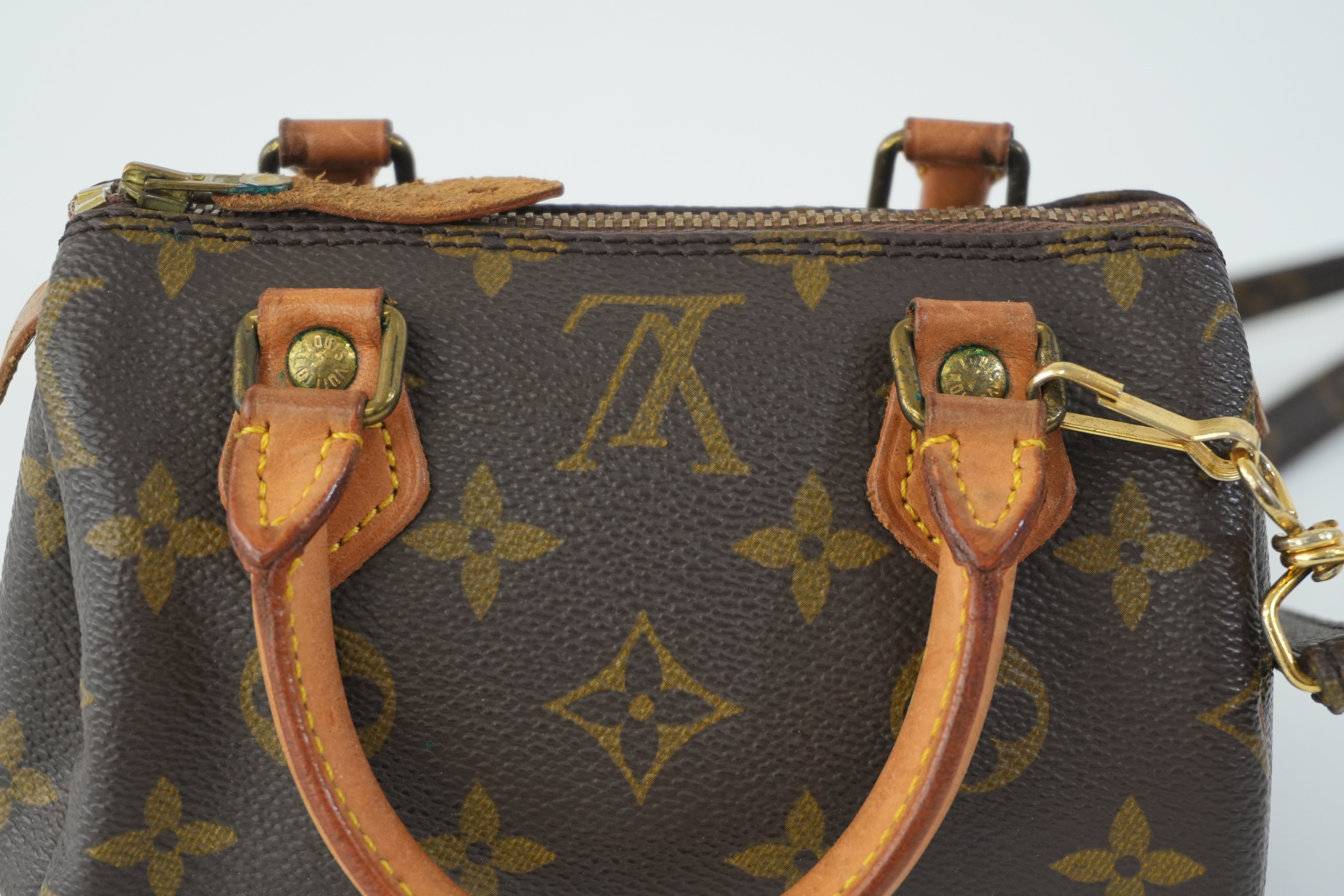 Pre-owned Louis Vuitton Monogram Mini Speedy with Strap