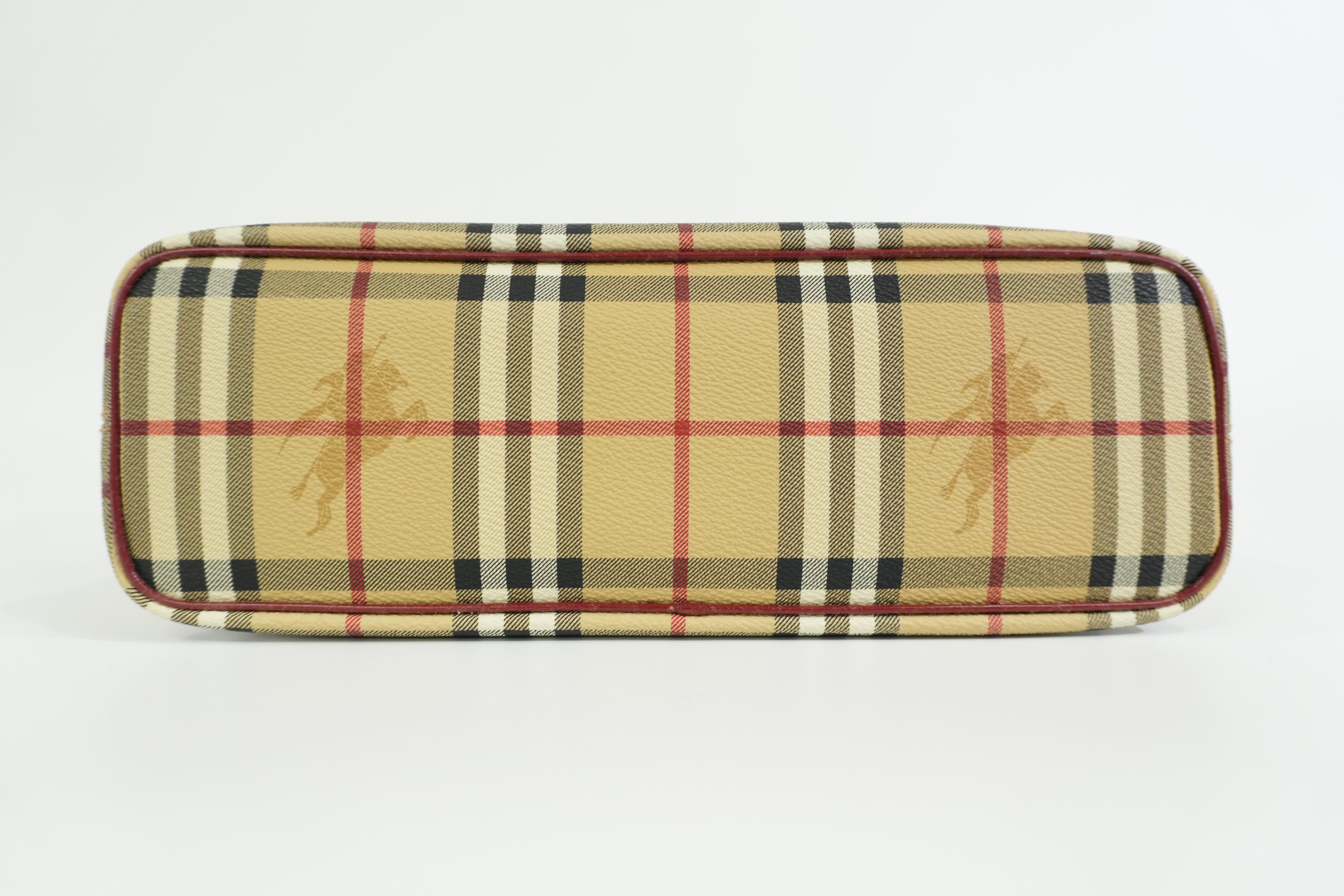 Pre-owned Burberry Nova Check Handbag Red