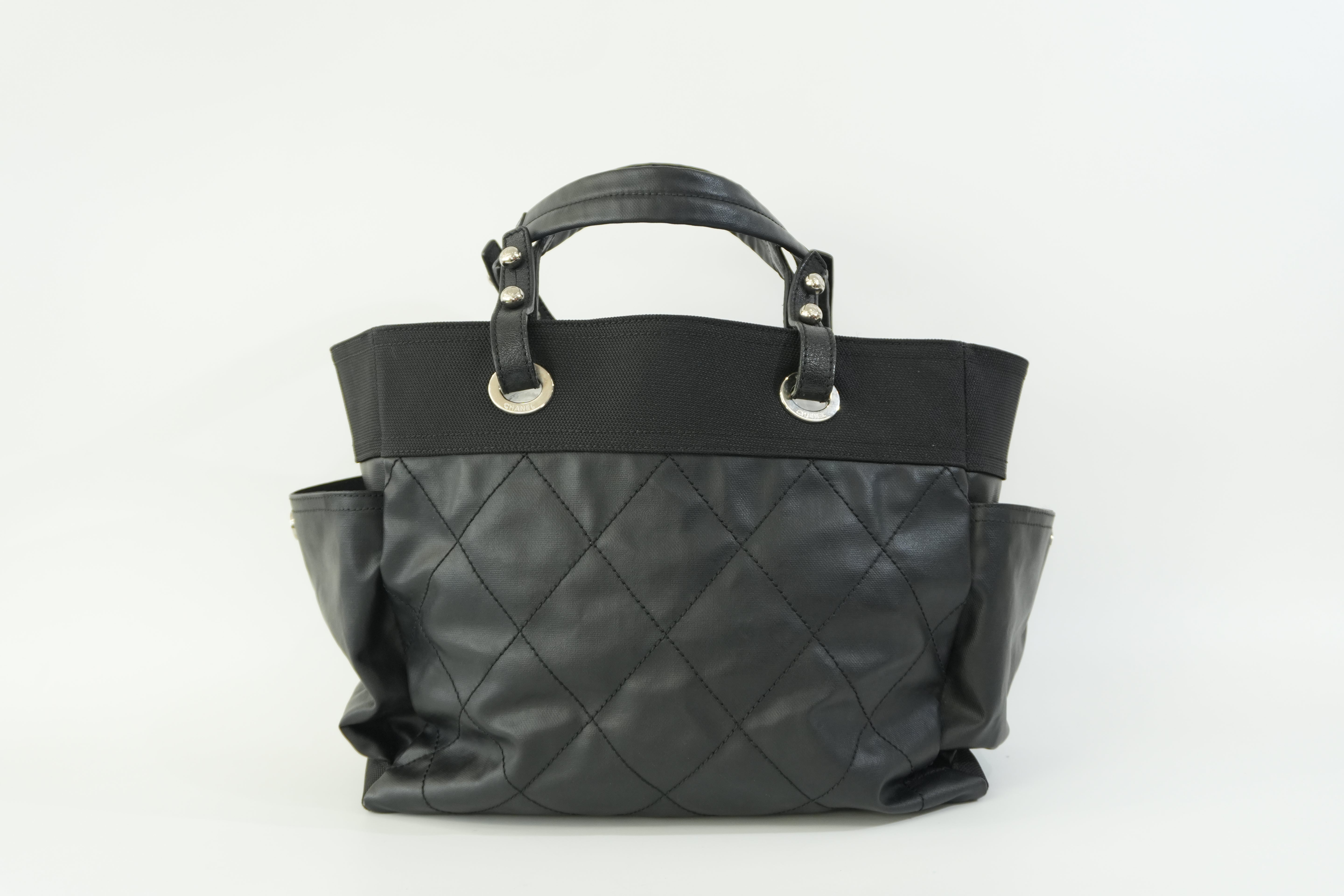 Pre-owned Chanel Paris Biarritz Tote Bag Black