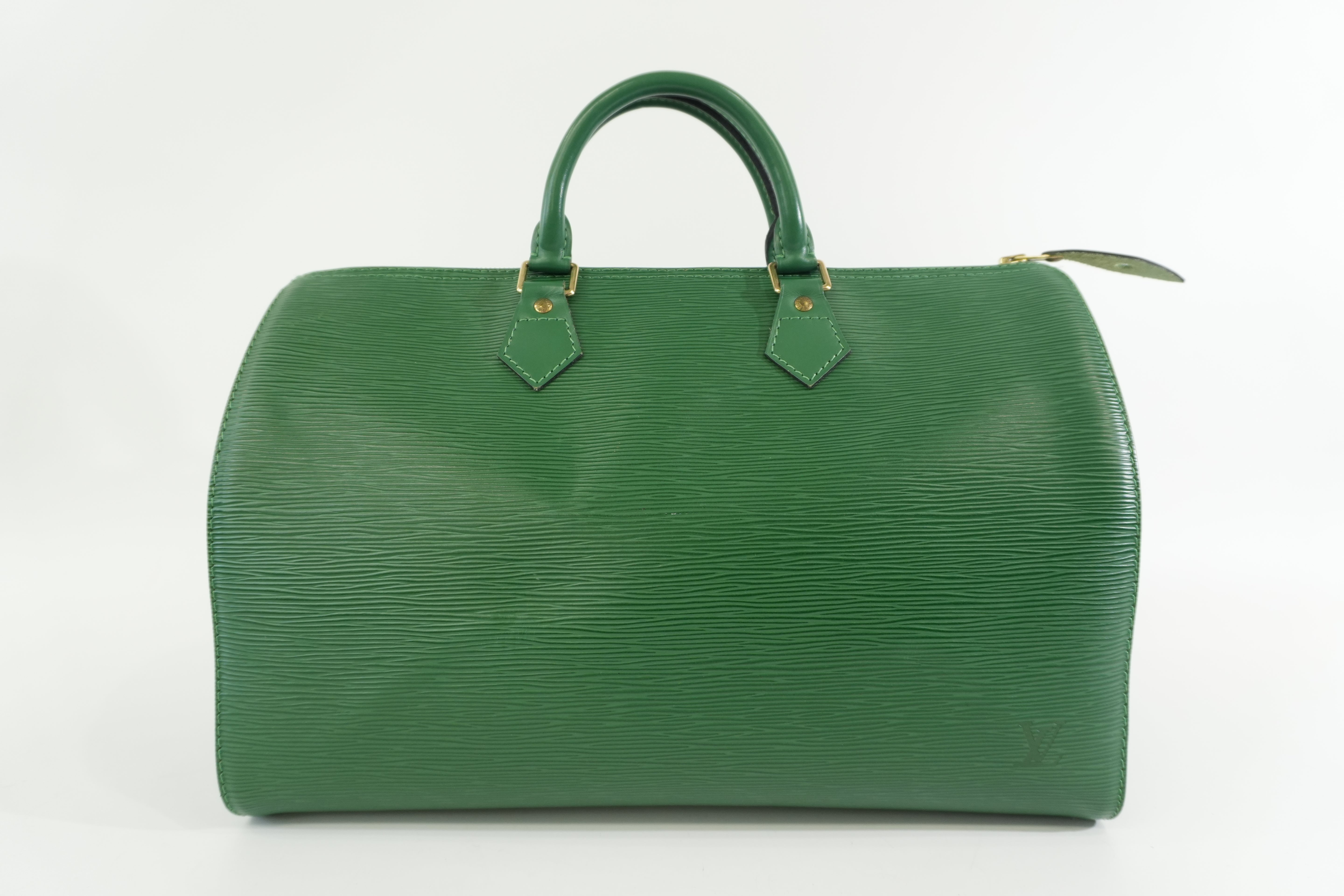 Pre-Owned Louis Vuitton Epi Speedy 35 Handbag/Green
