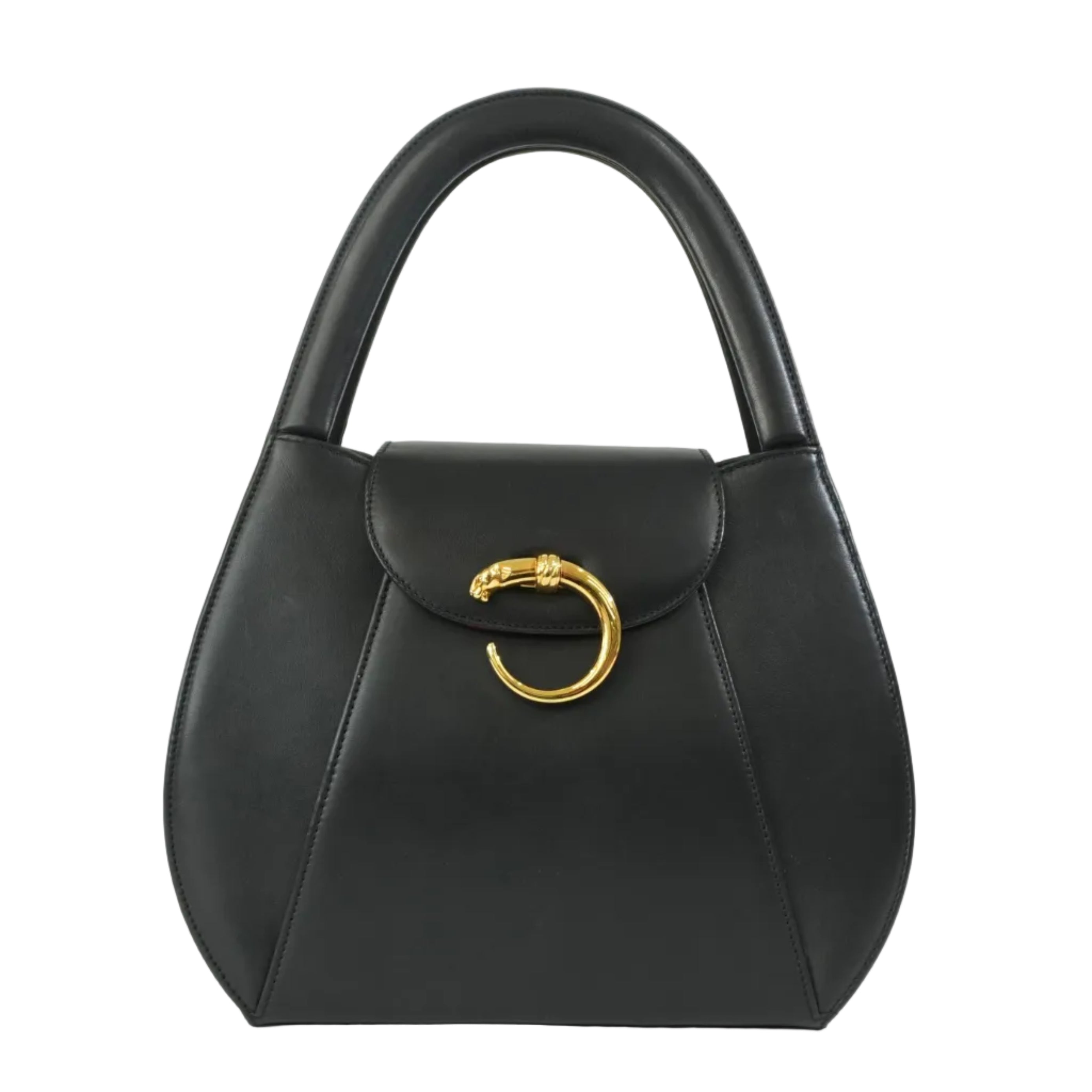 Pre-owned Cartier Top Handle Handbag Black