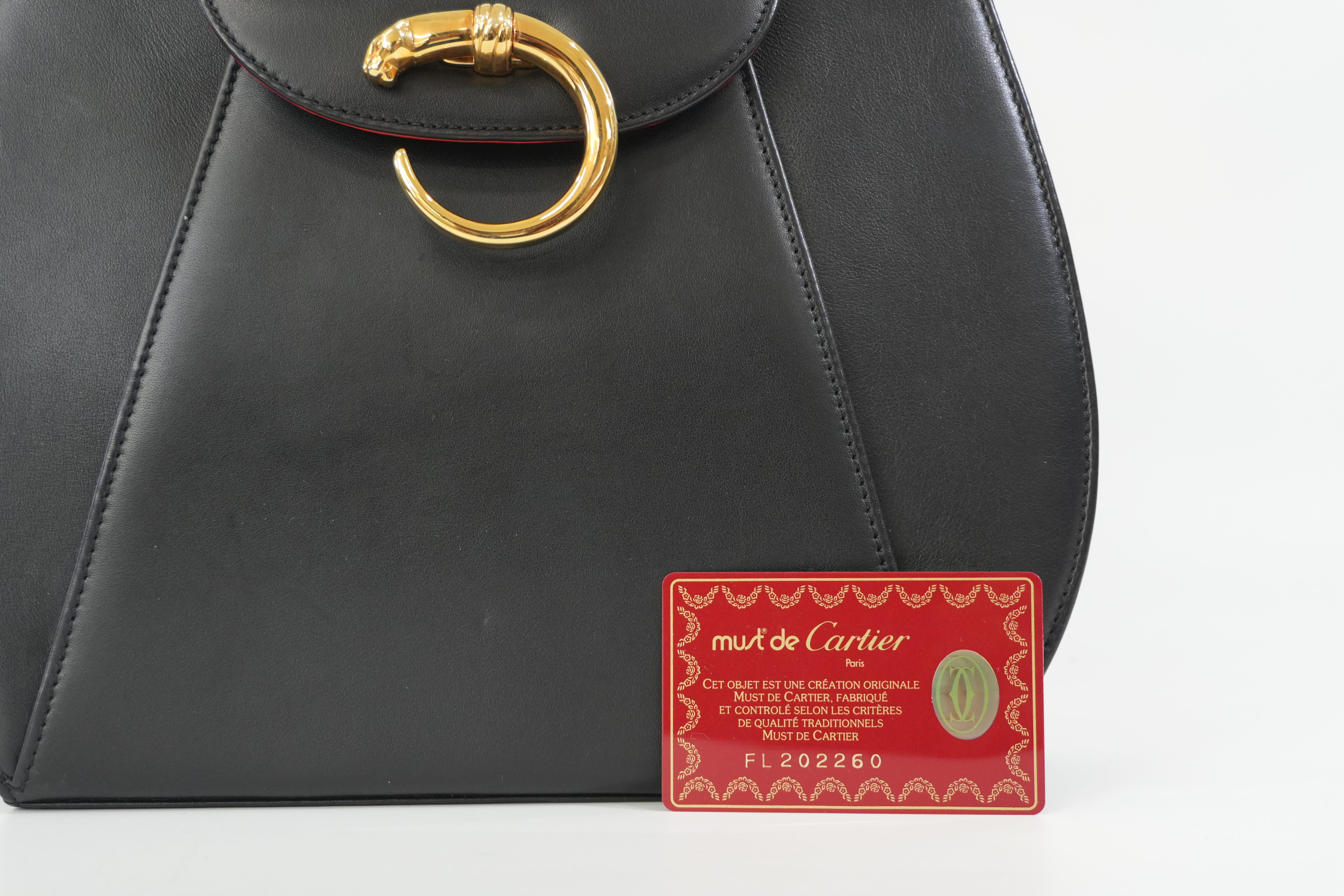 Pre-owned Cartier Top Handle Handbag Black