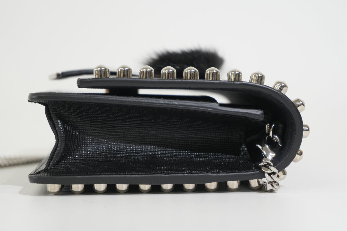 Pre-Owned FENDI Carlito Wallet on Chain Black