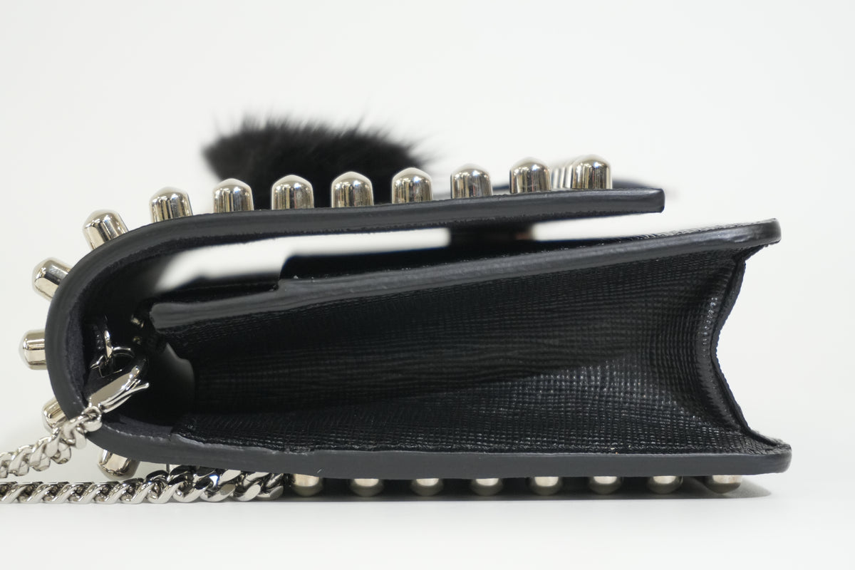 Pre-Owned FENDI Carlito Wallet on Chain Black