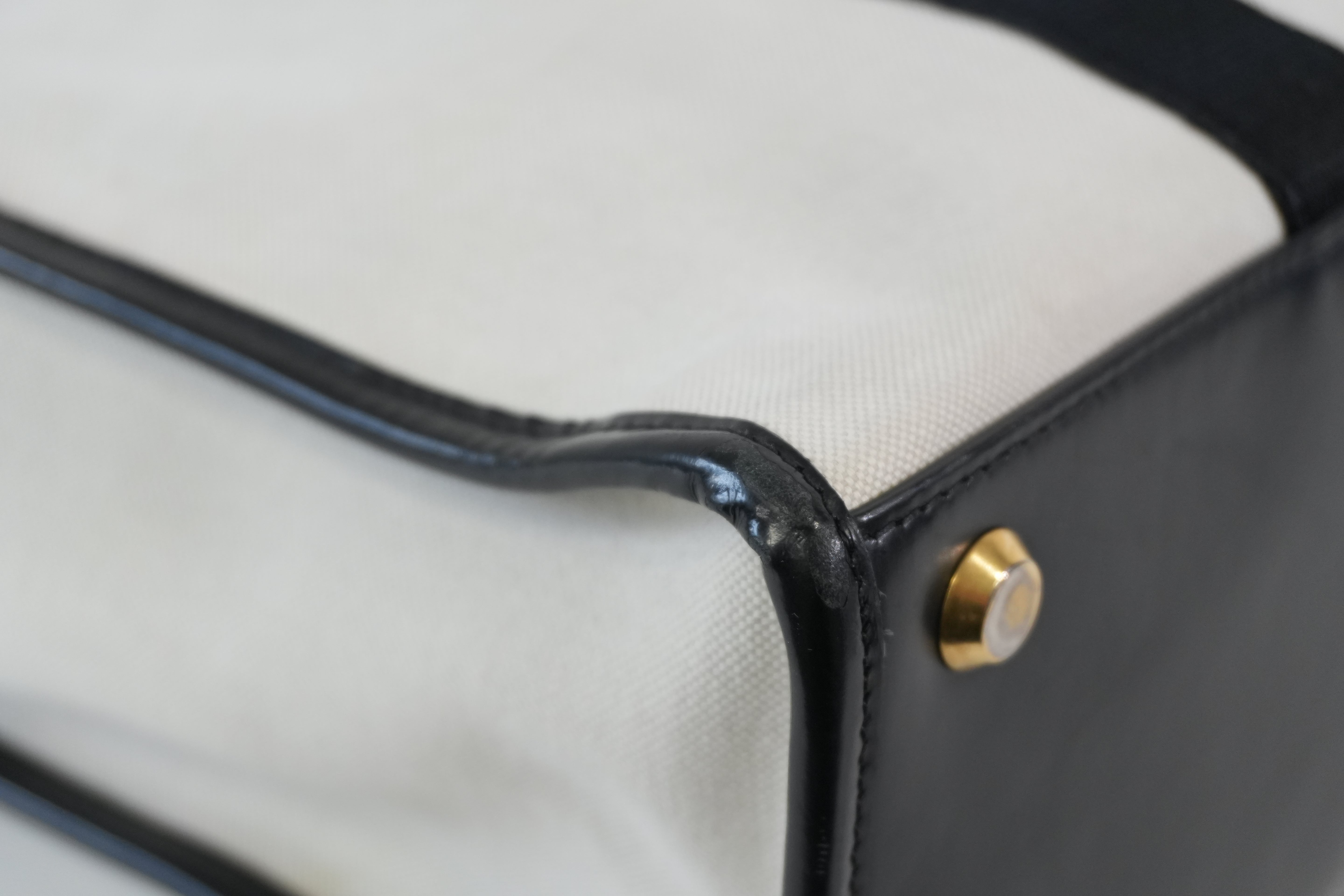 Pre-owned Balenciaga Neo Navy Handbag Black and White