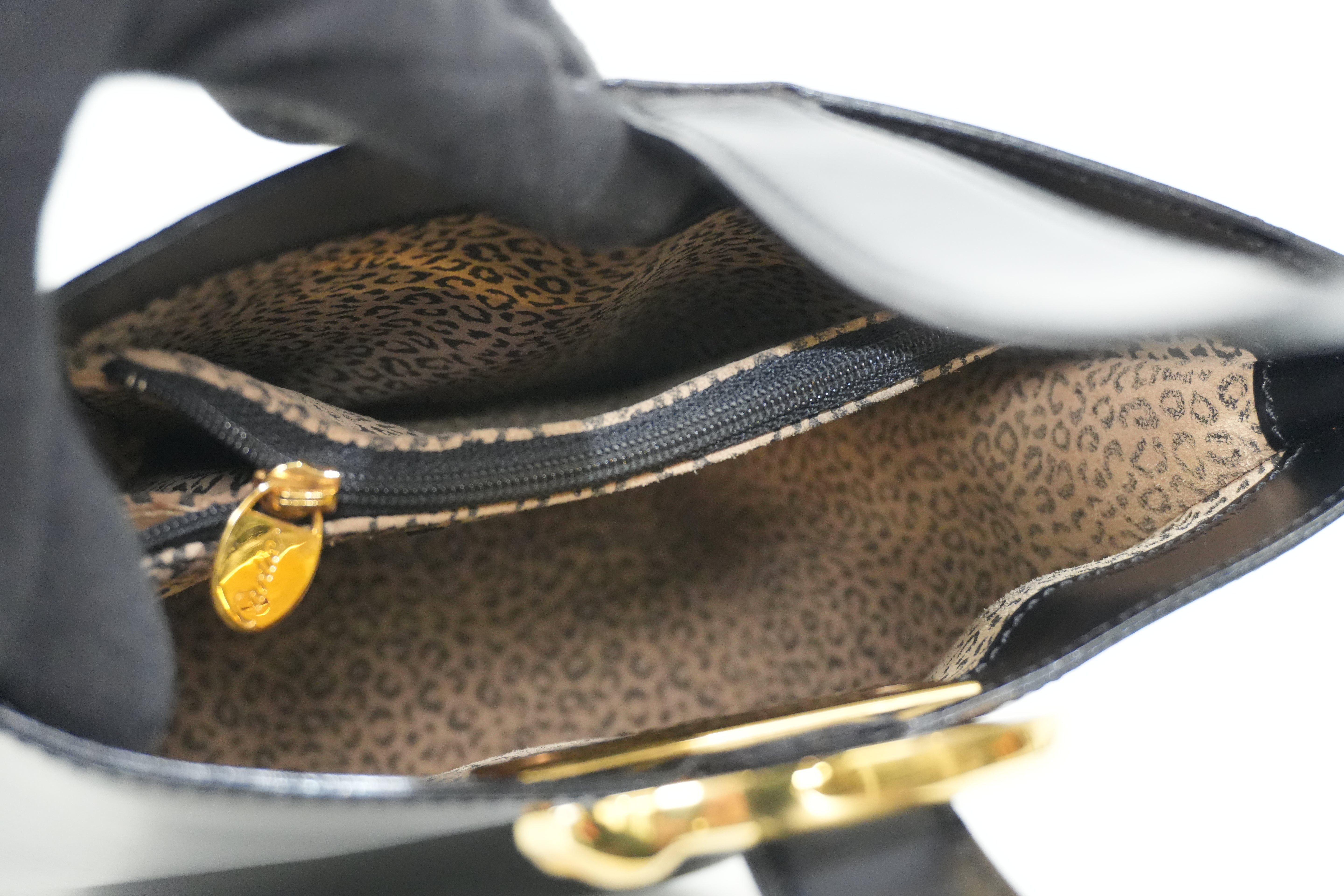 Pre-owned Cartier Panthere Bucket Handbag Black
