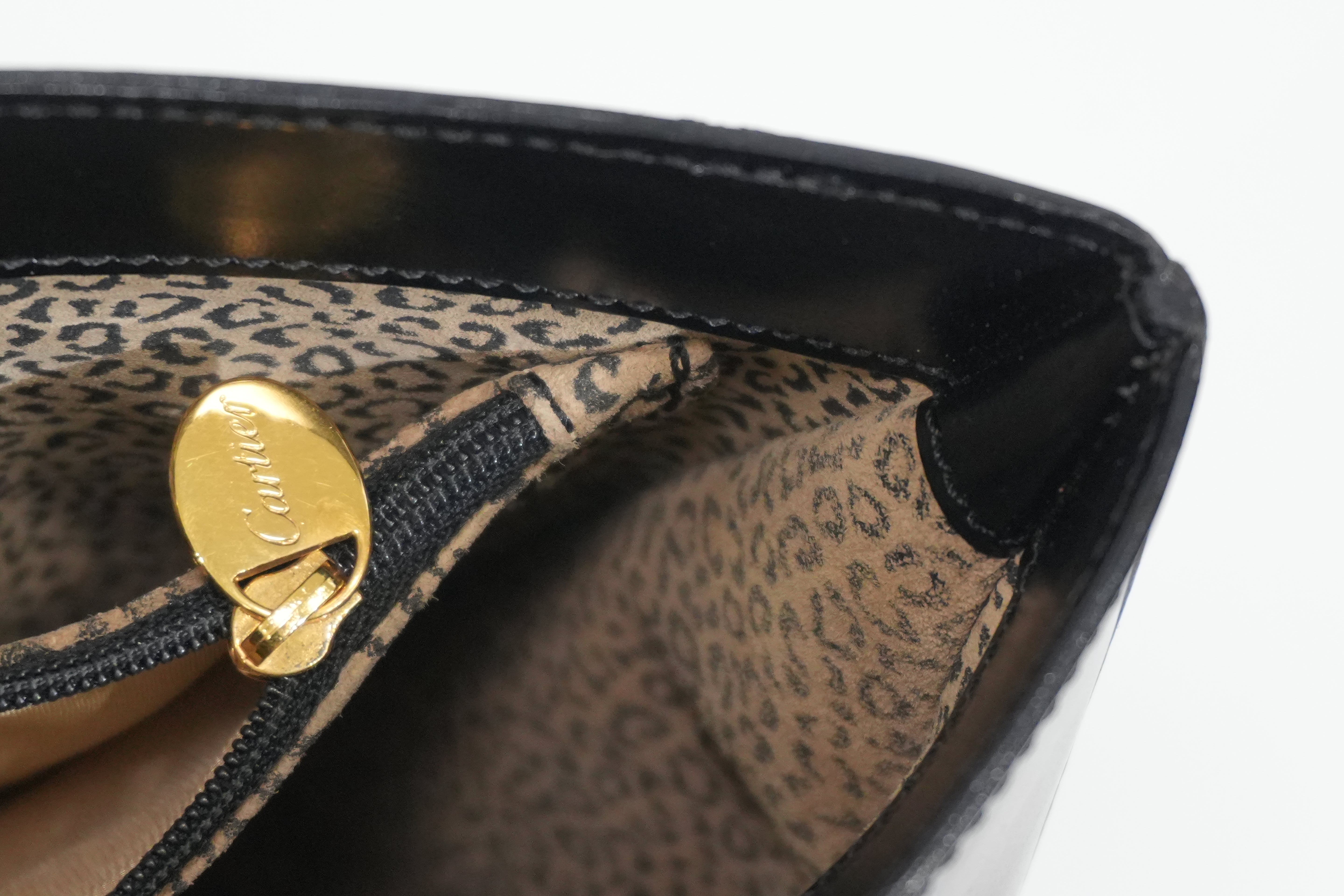 Pre-owned Cartier Panthere Bucket Handbag Black
