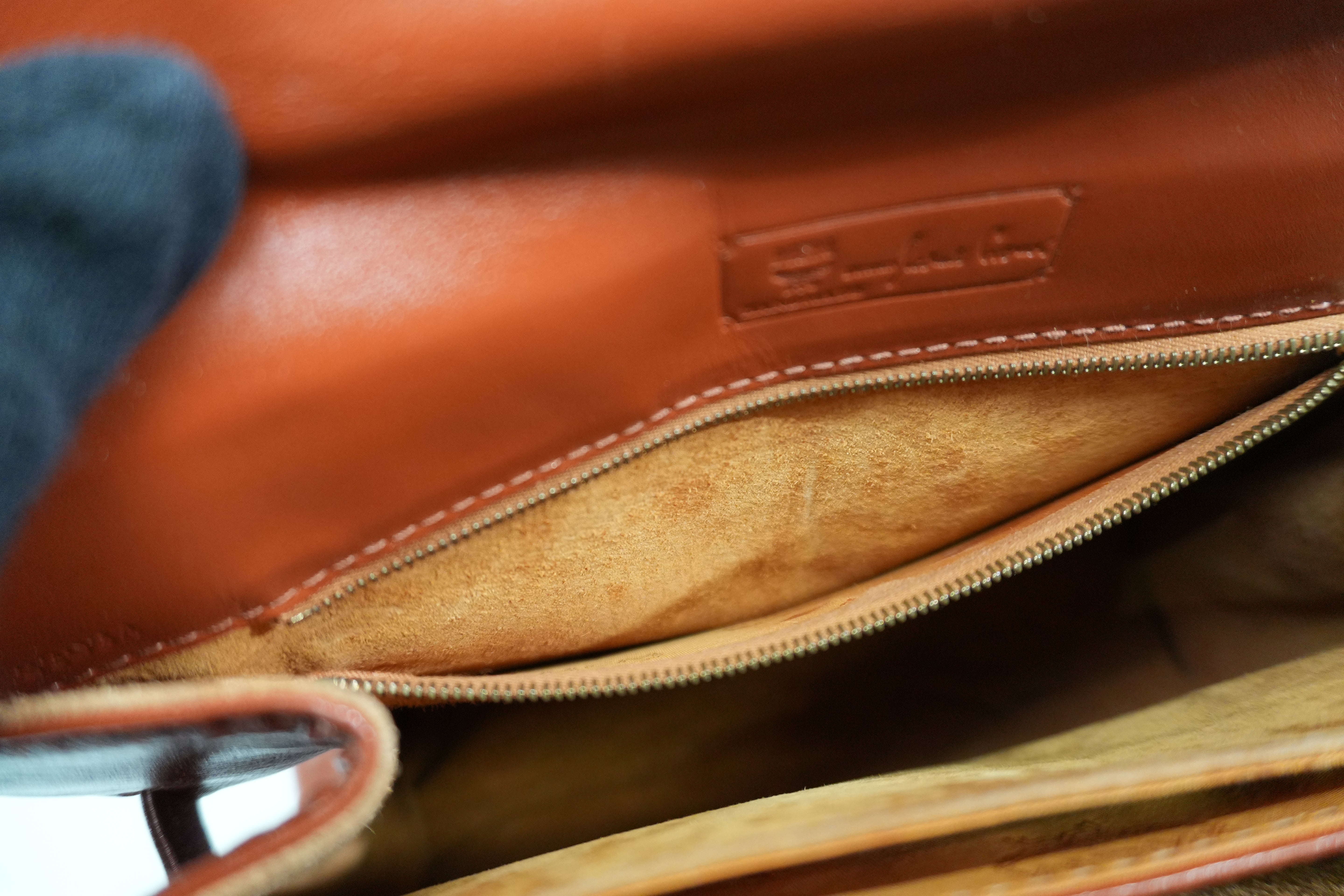 Pre-owned MCM Visetos Top Handle Handbag Cognac