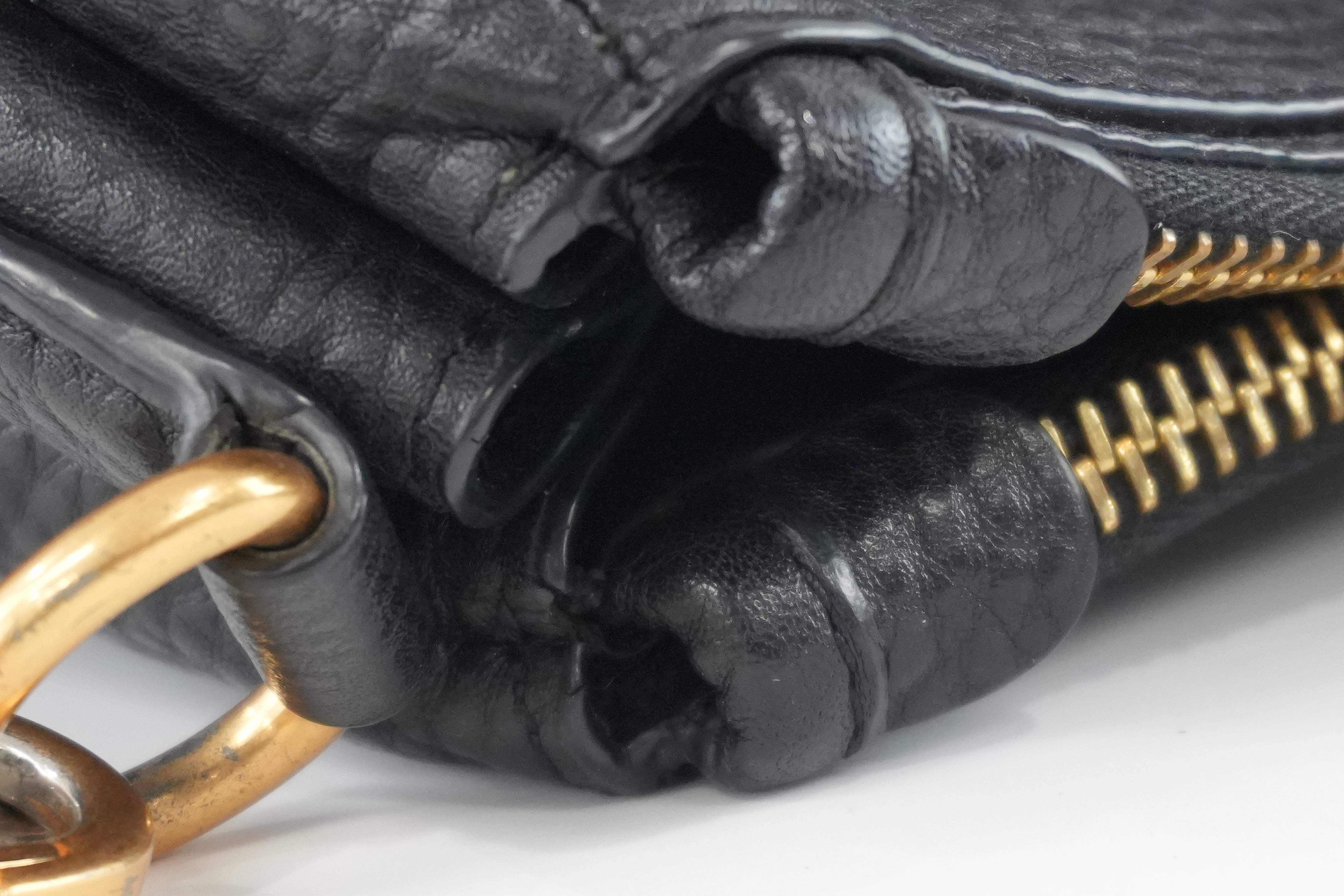 Pre-owned Prada Leather Two Way Shoulder Tote Bag Black