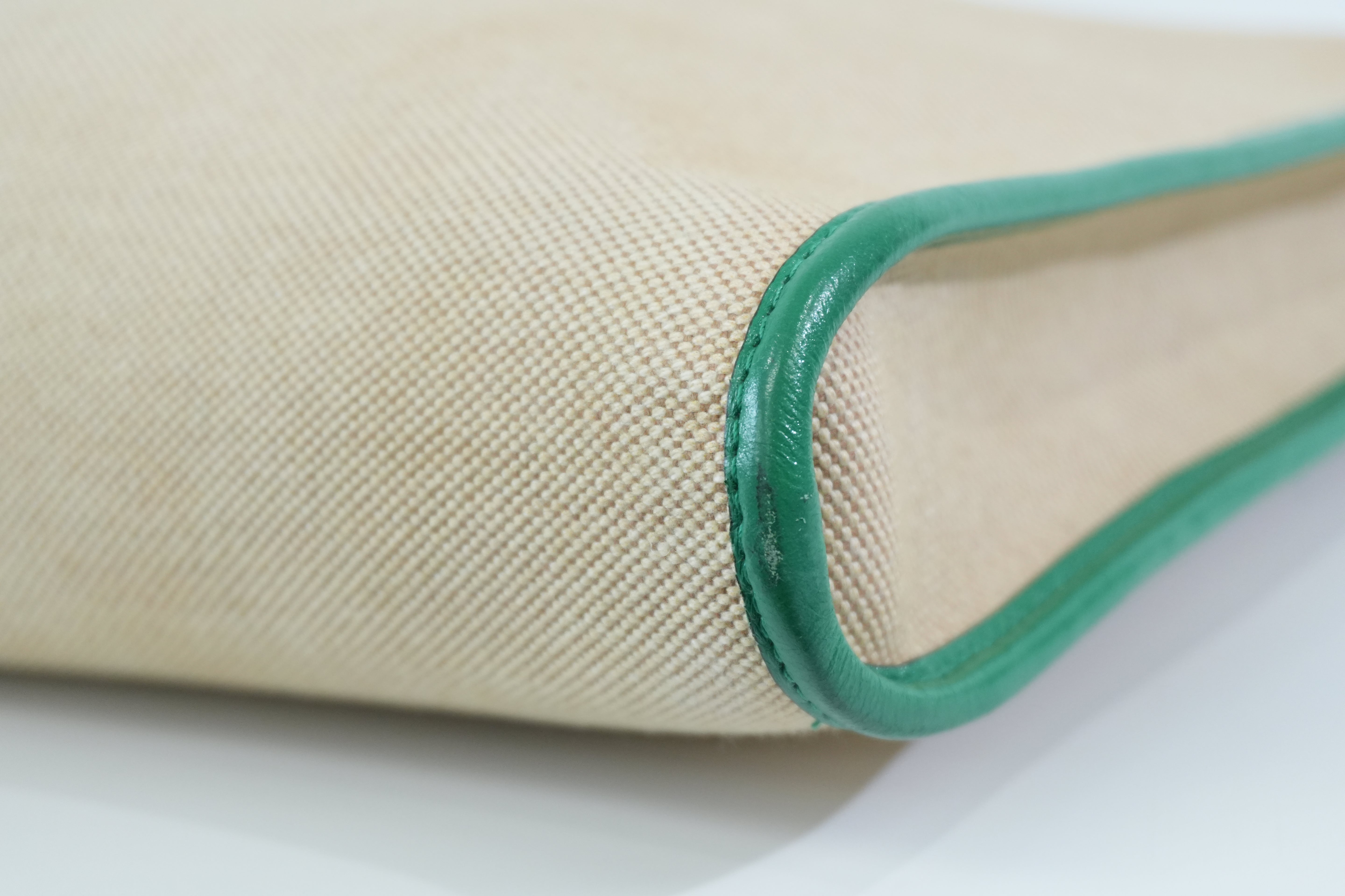 Pre-owned Gucci Rajah Tote Bag Ivory and Green