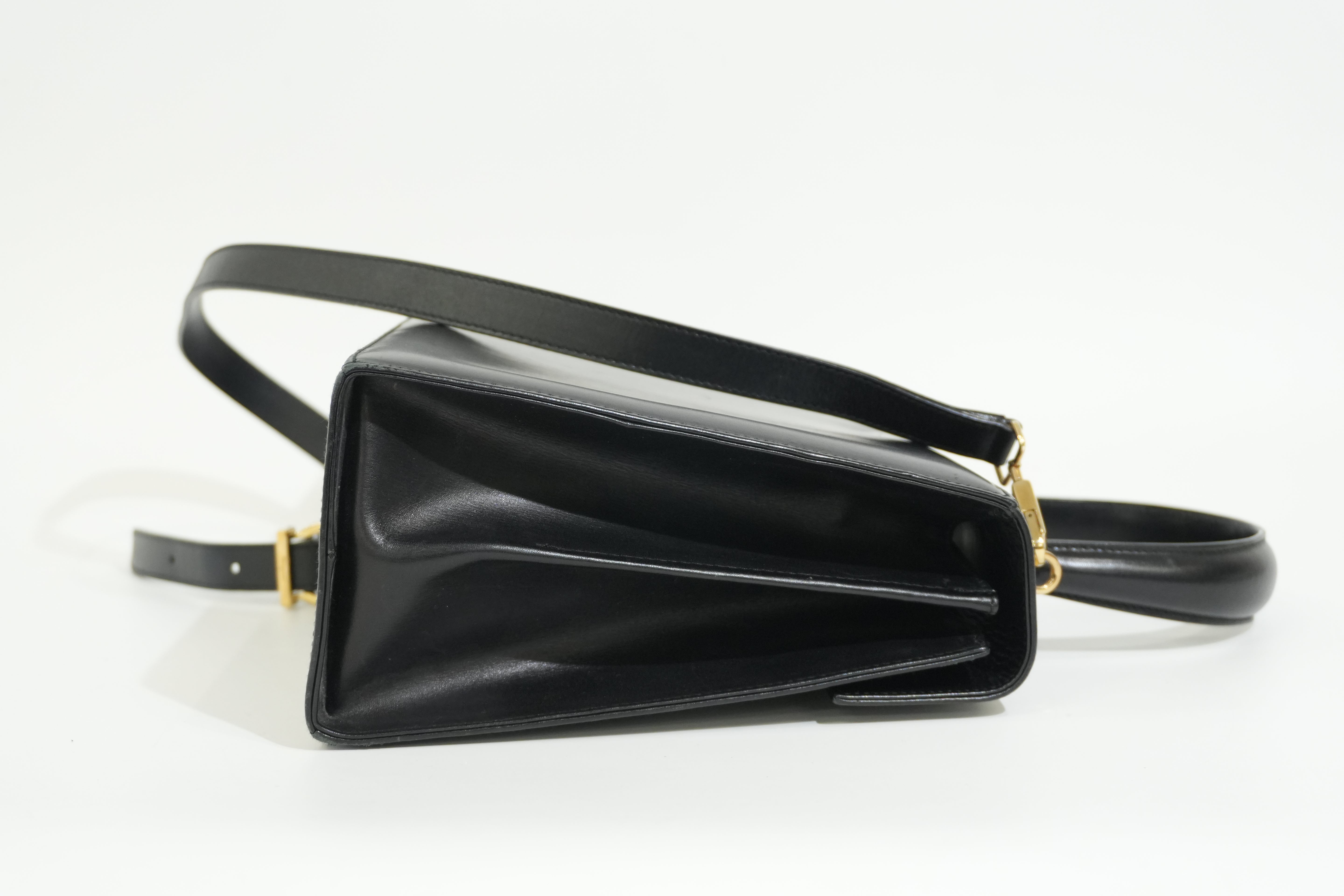 Pre-owned Ferragamo Two Way Top Handle Shoulder Bag Black