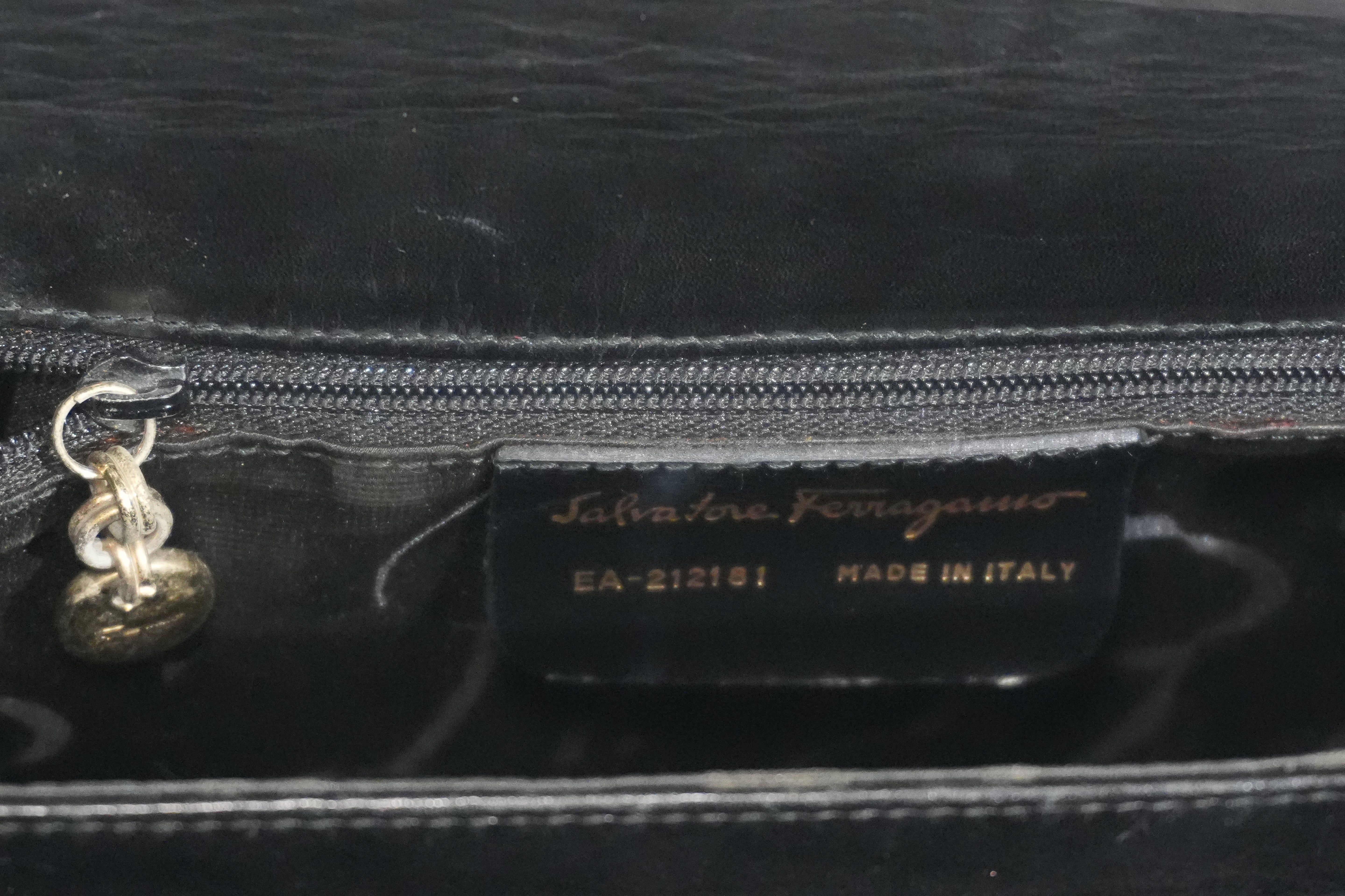 Pre-owned Ferragamo Two Way Top Handle Shoulder Bag Black