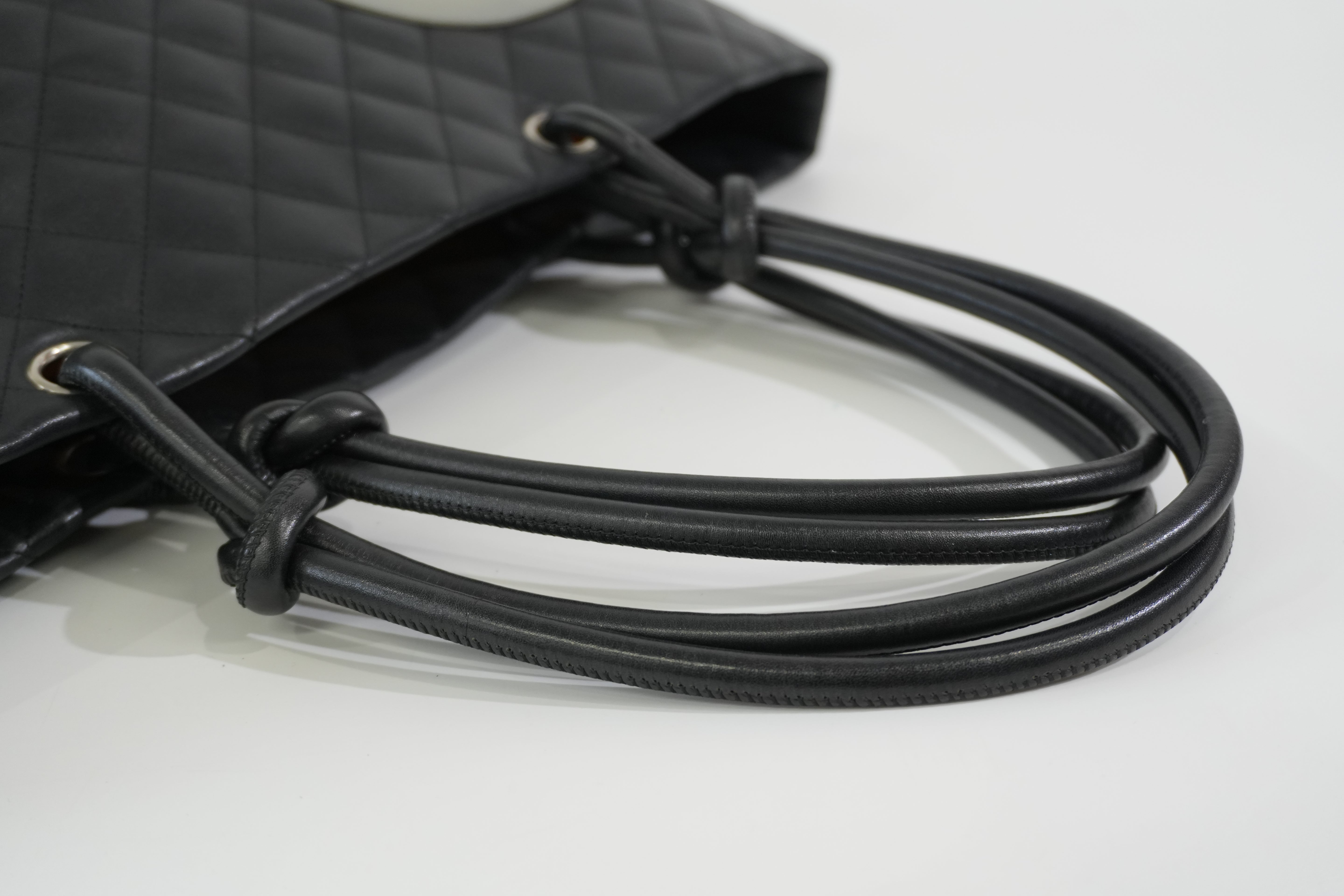 Pre-owned Chanel Cambon Tote Bag Black and Gray