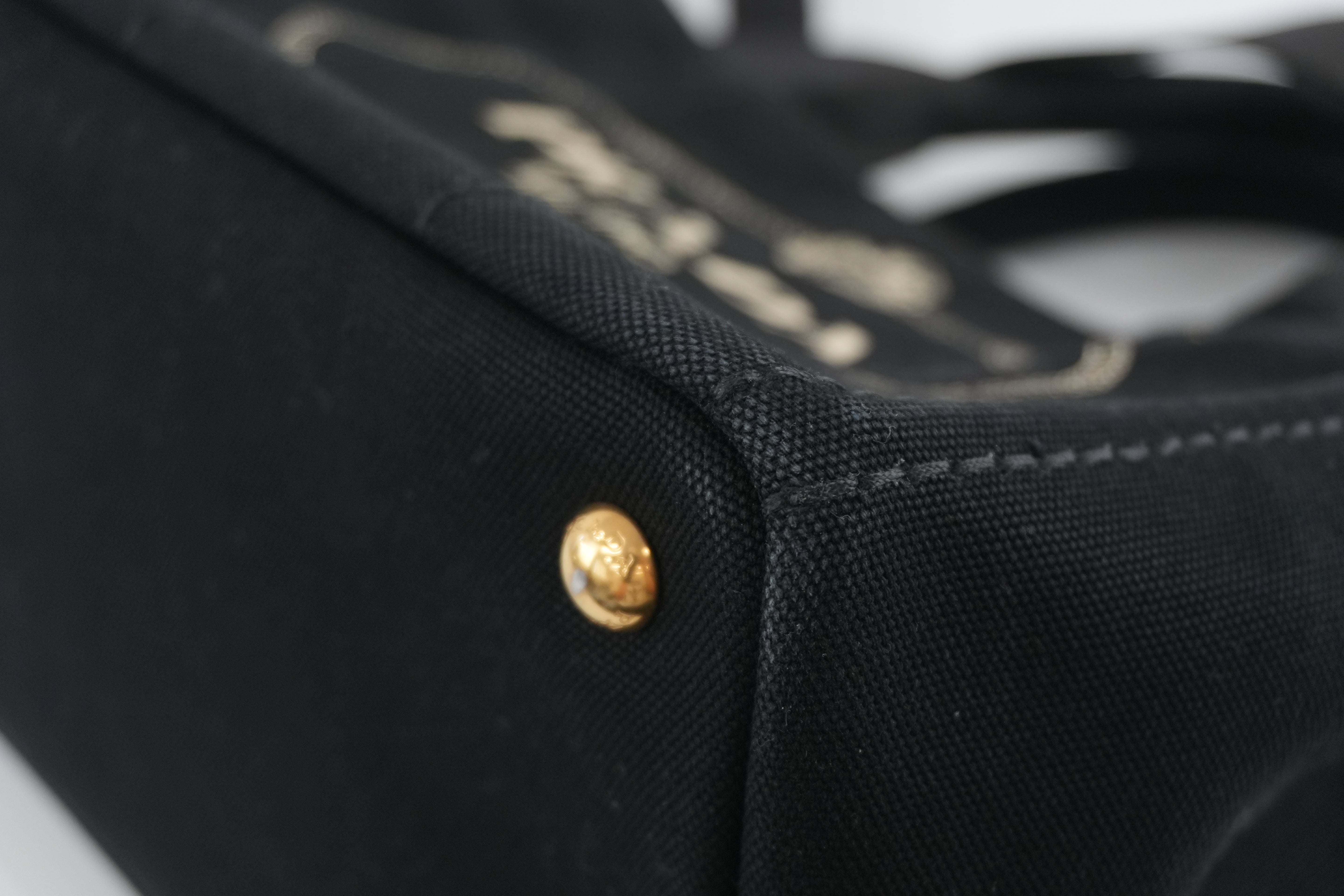 Prada Canapa Two Way Shoulder Bag Black Used