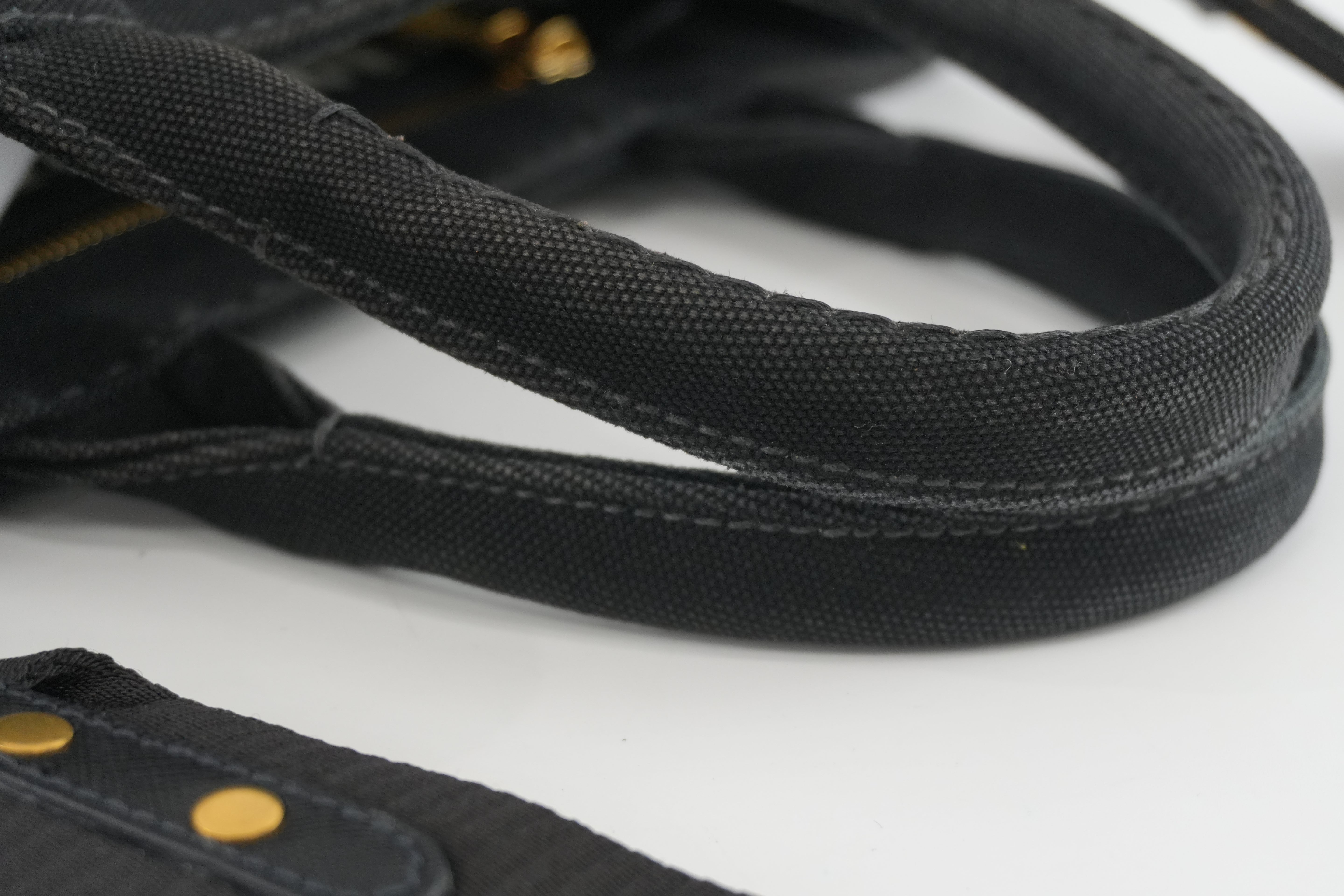 Prada Canapa Two Way Shoulder Bag Black Used