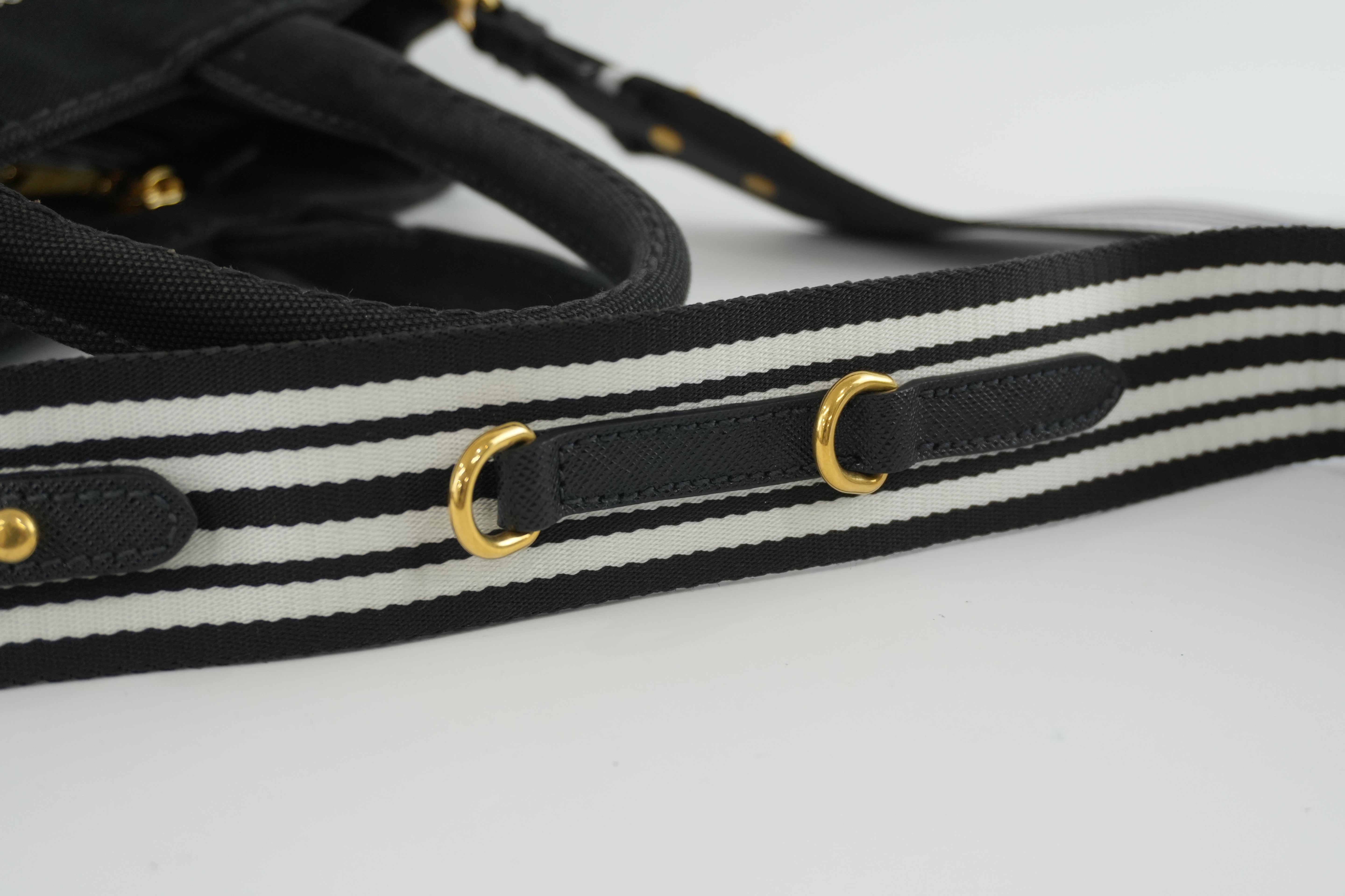 Prada Canapa Two Way Shoulder Bag Black Used