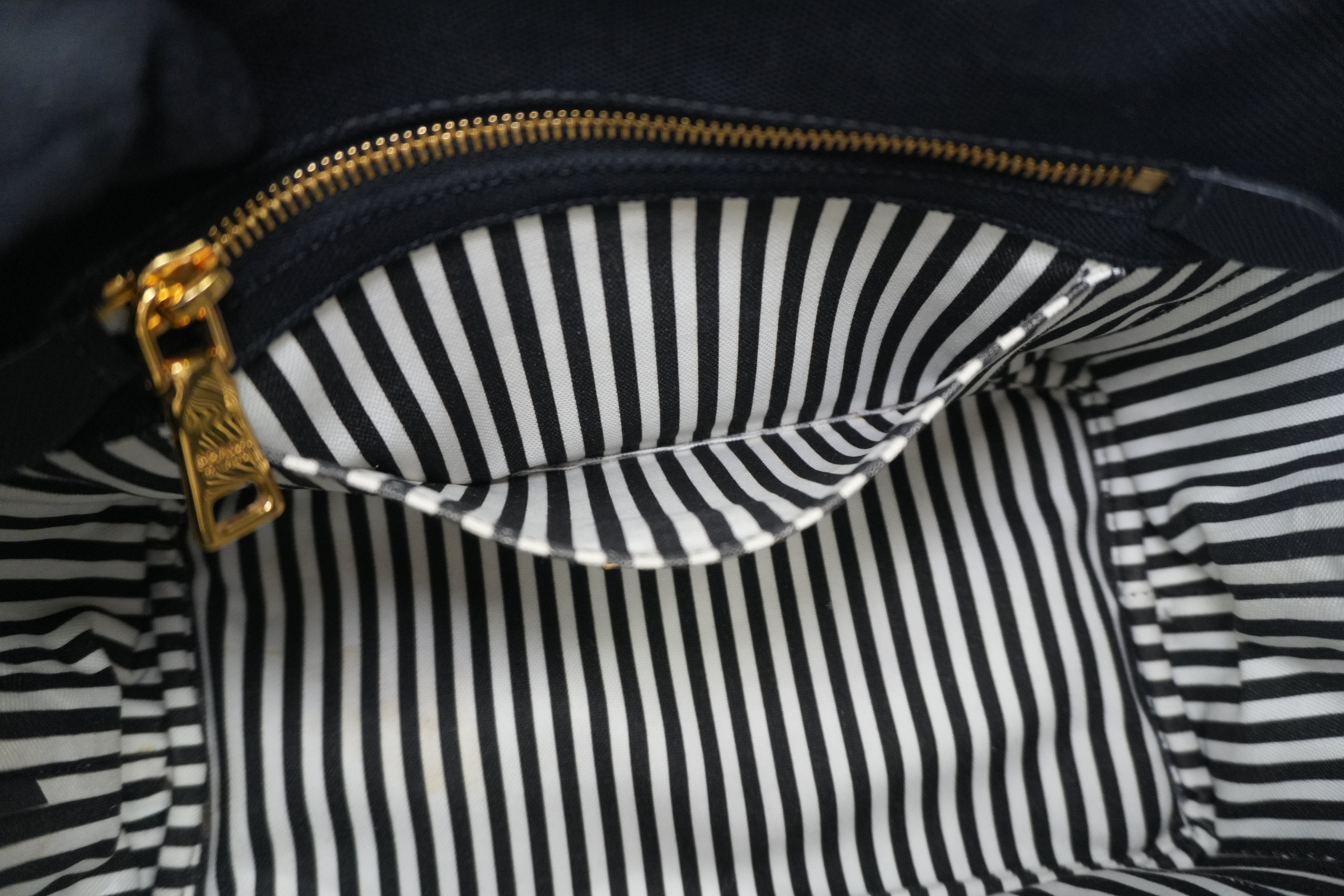 Prada Canapa Two Way Shoulder Bag Black Used