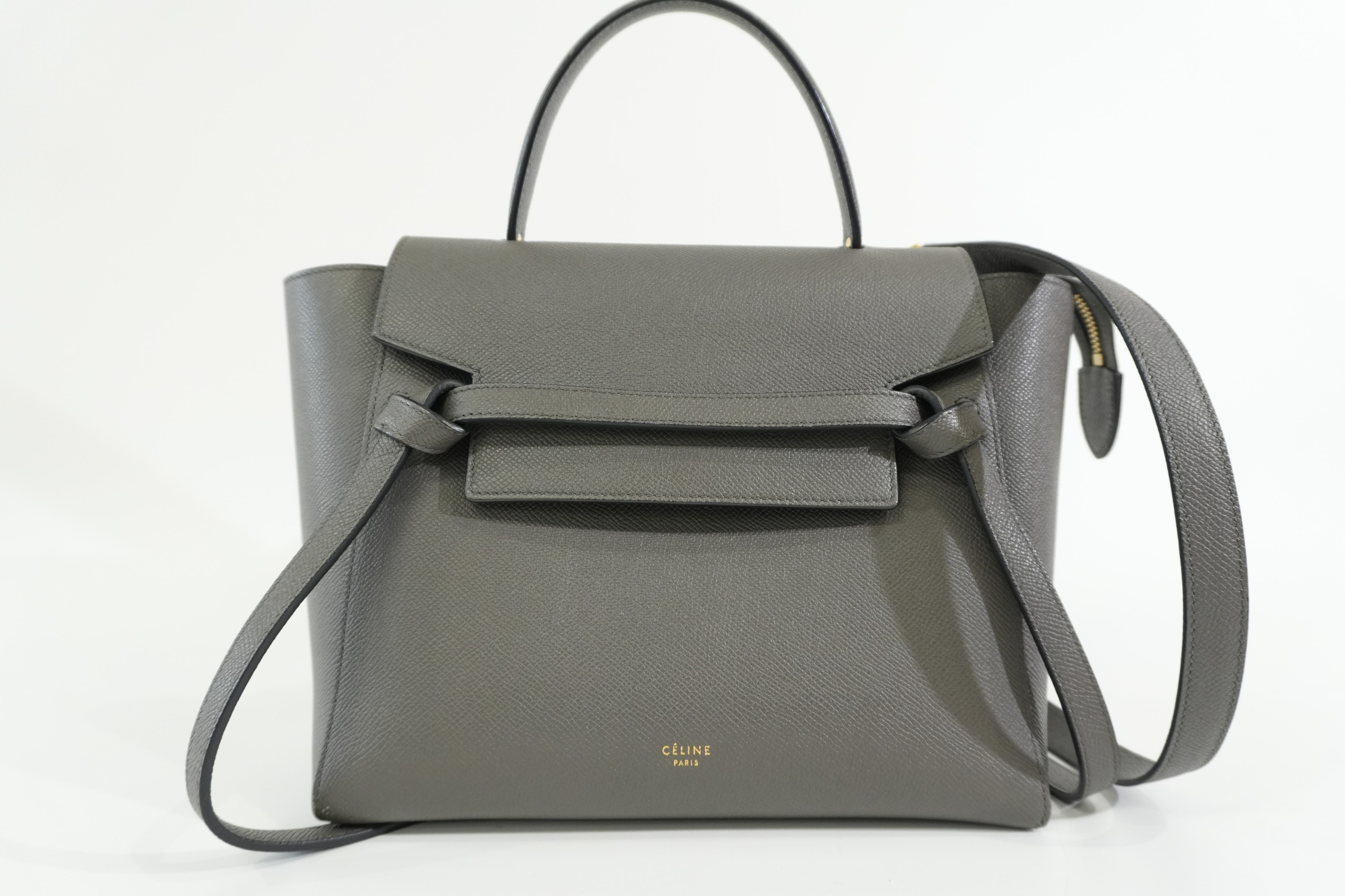 Pre-owned Celine Two Way Mini Belt Shoulder Bag Gray