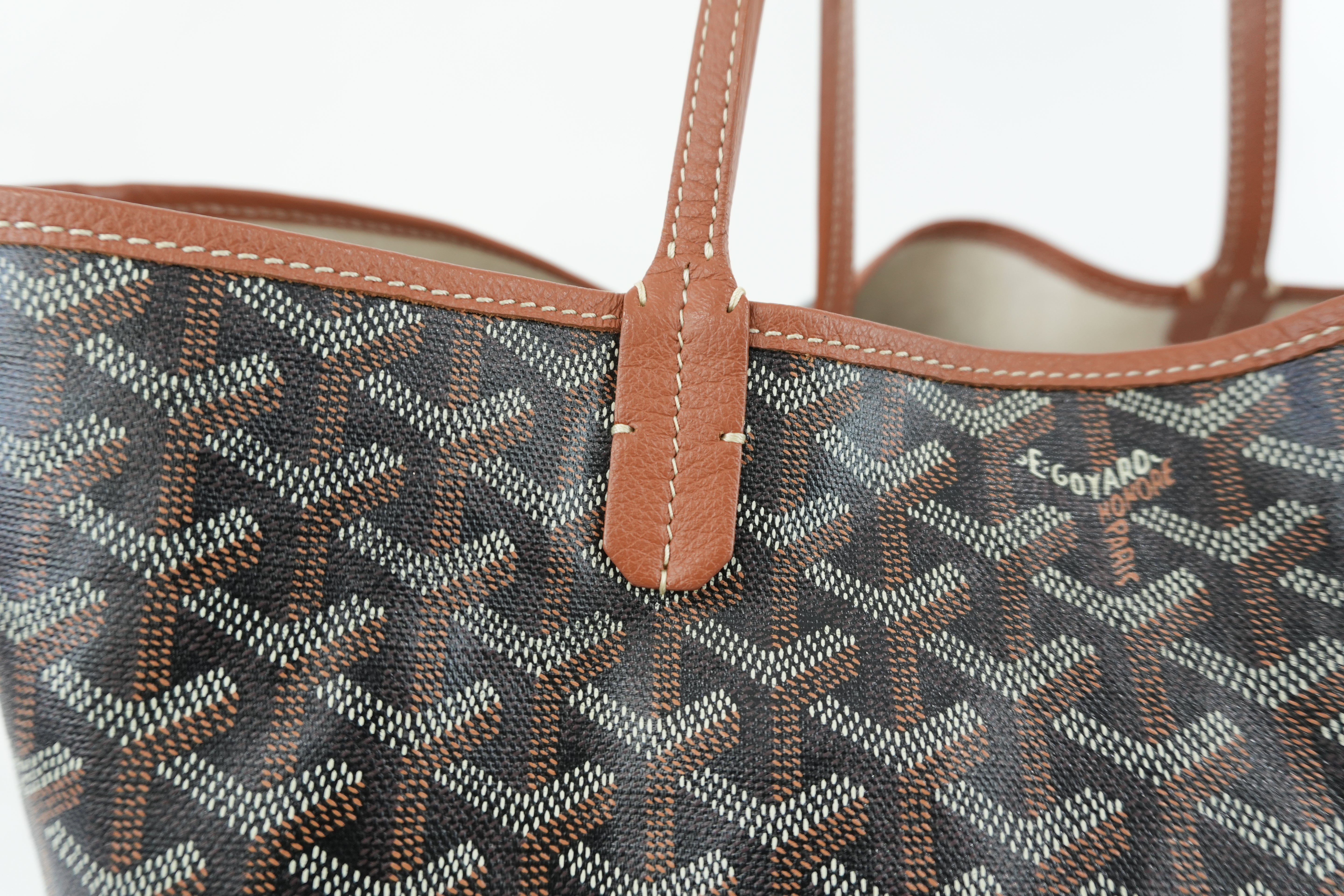 Goyard Saint Louis PM Black and Brown Canvas Used