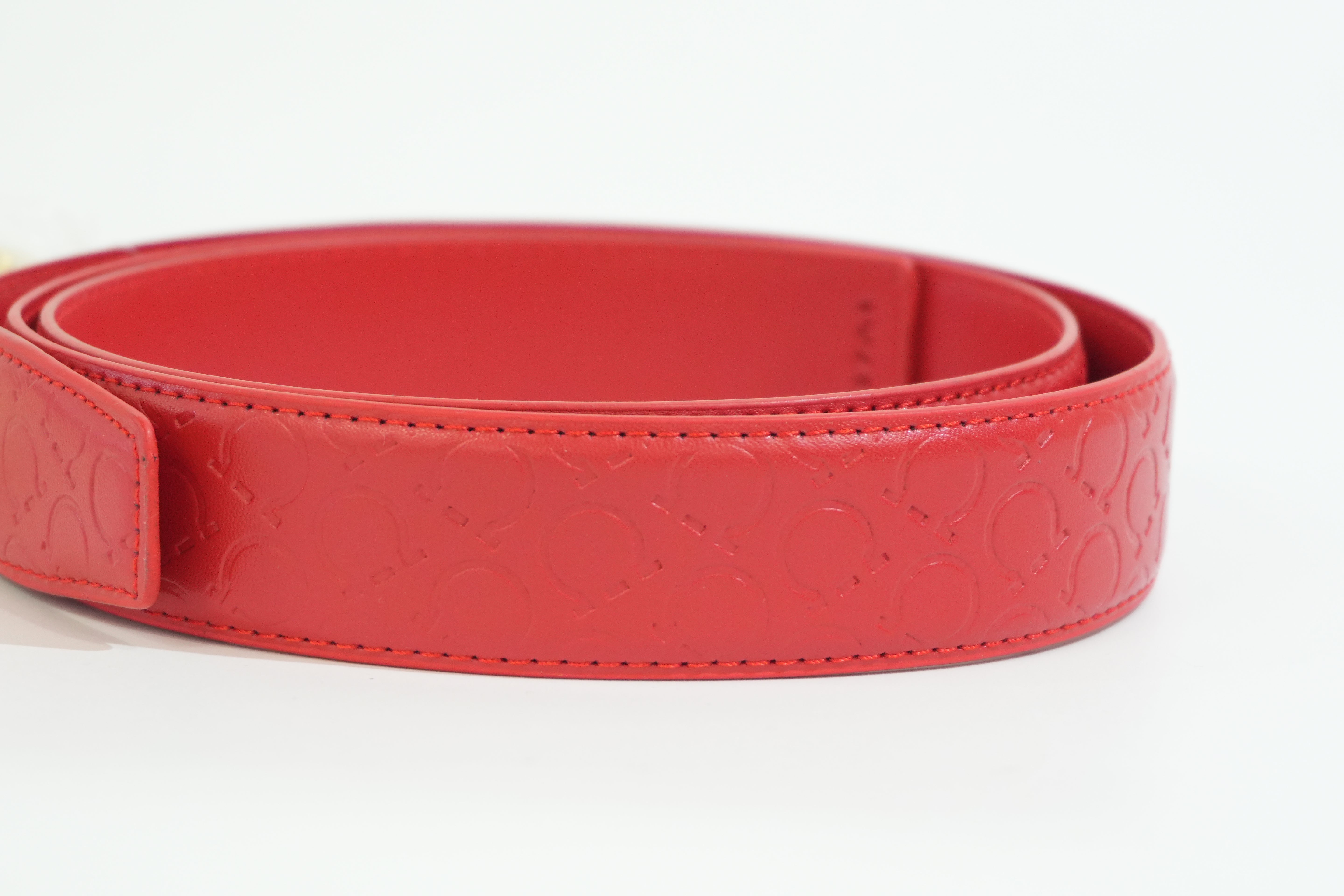 Pre-owned Ferragamo Belt Red