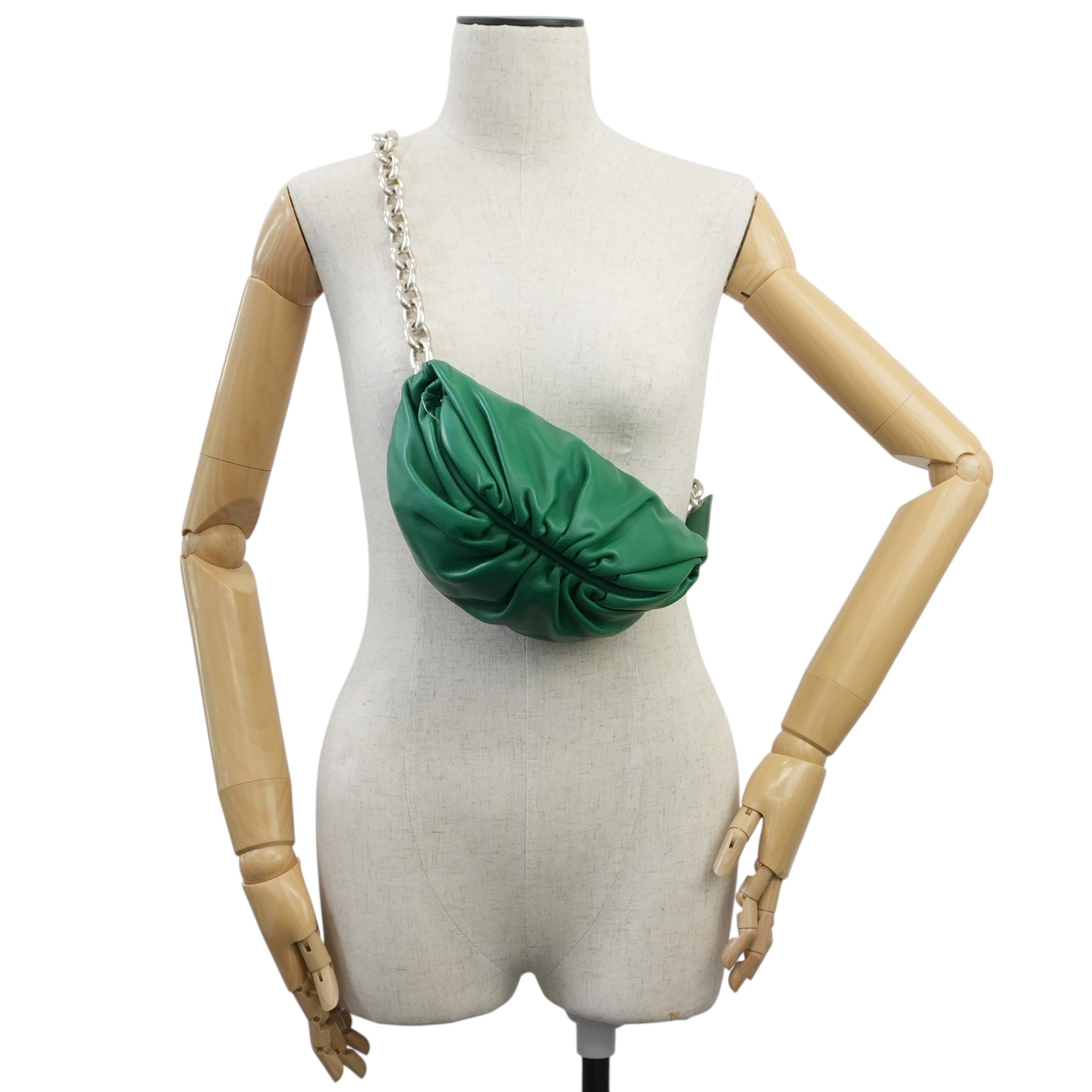 Pre-owned Bottega Veneta Leather Chain Shoulder Bag Green
