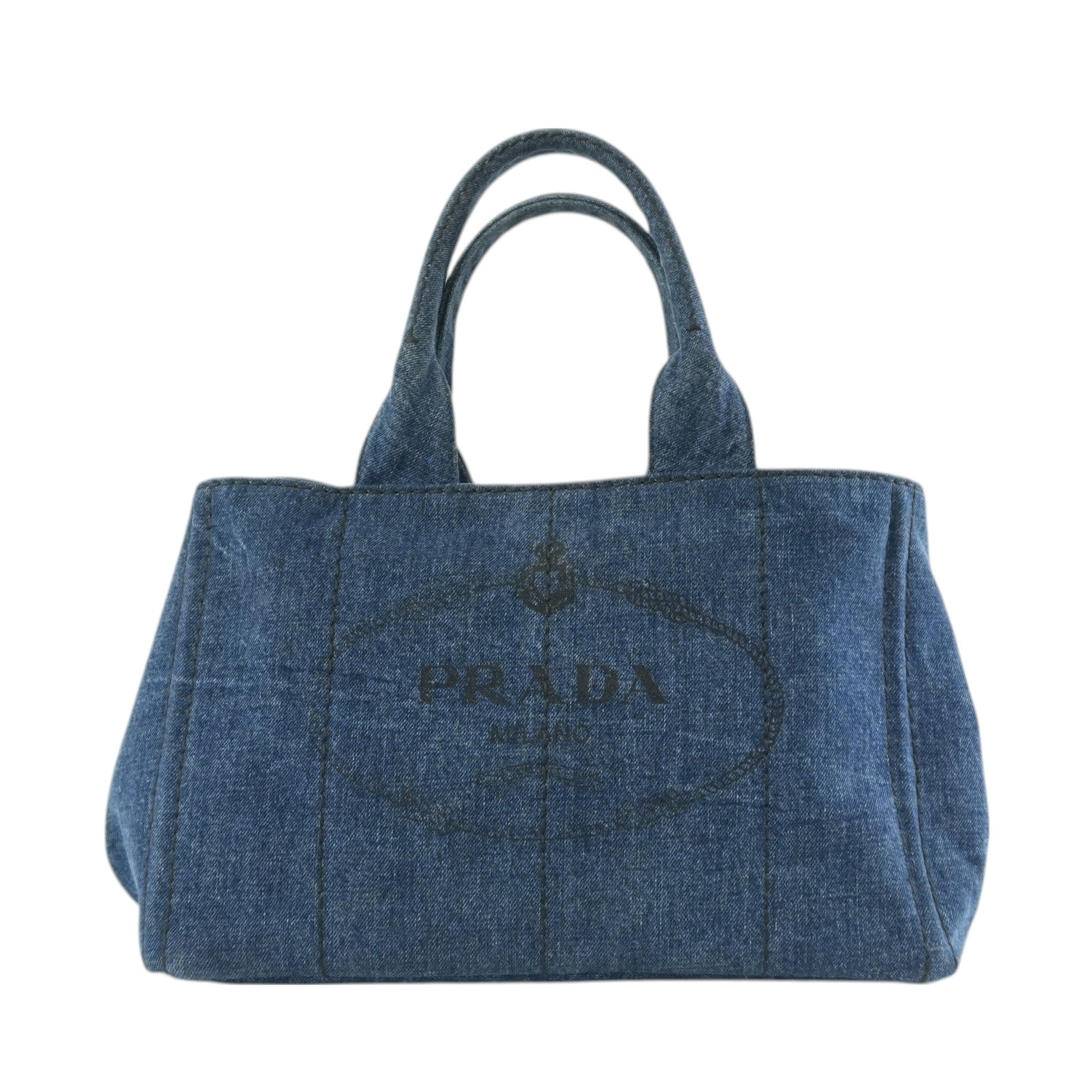 Prada Canvas Canapa Handbag Denim Used