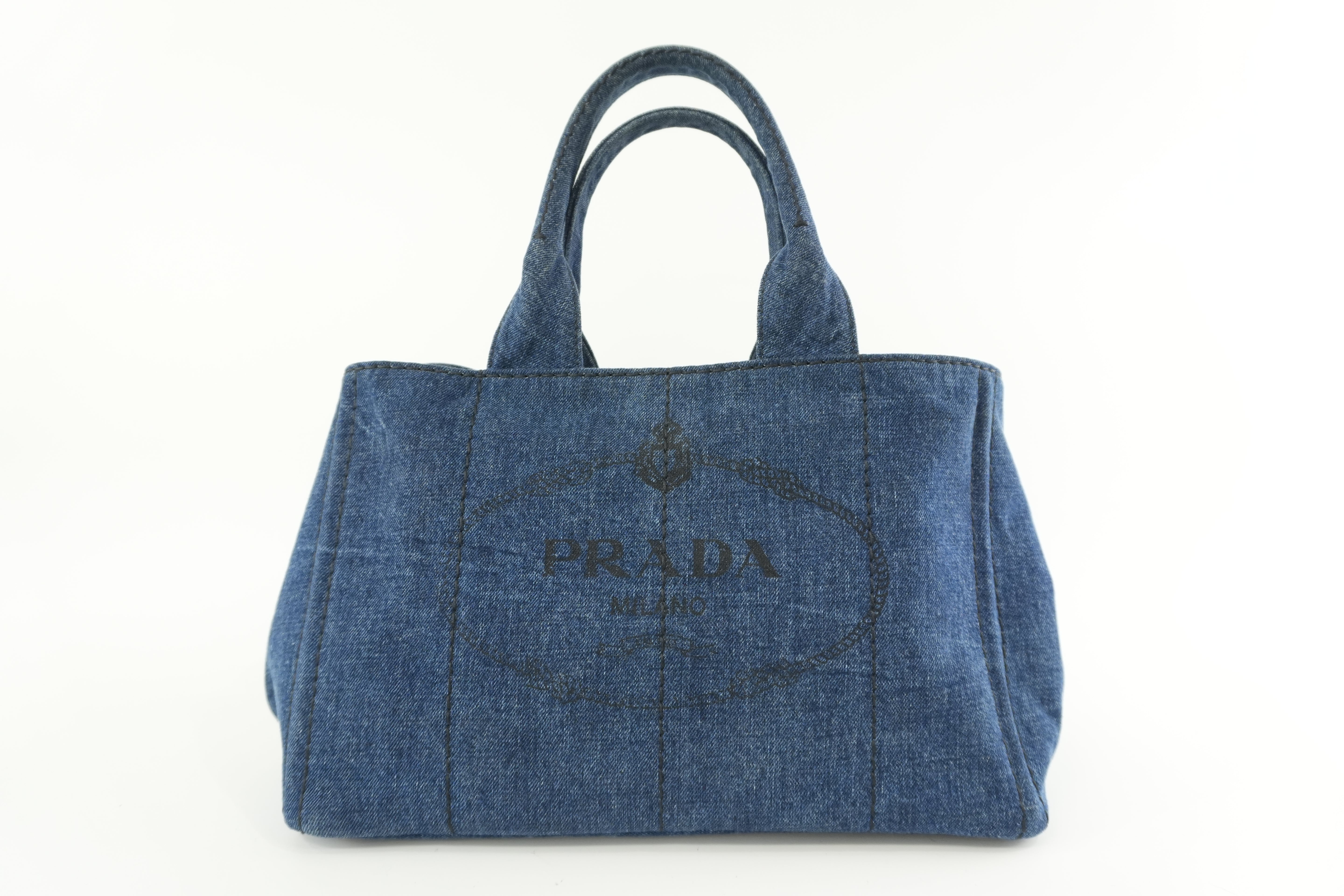 Prada Canvas Canapa Handbag Denim Used