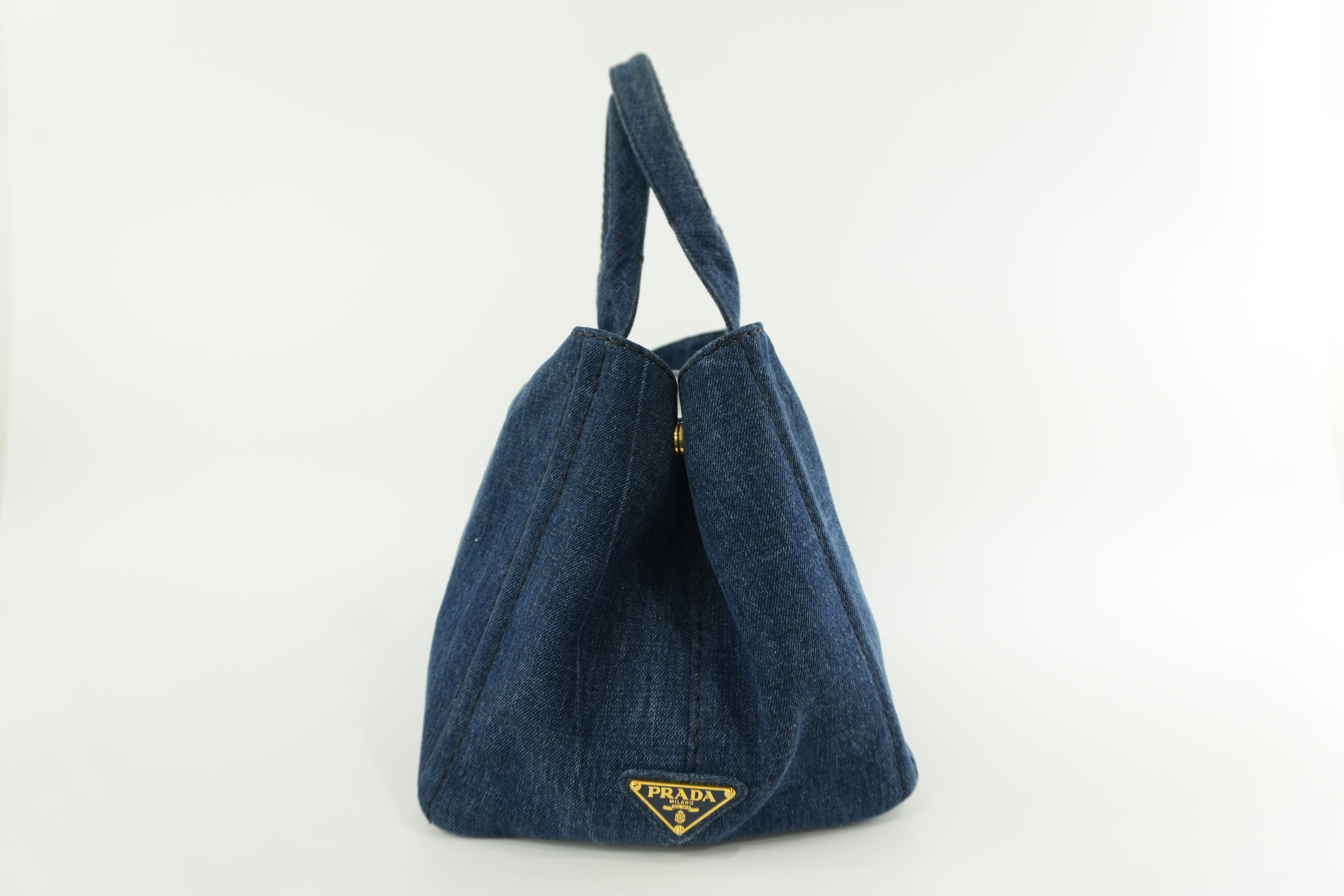 Prada Canvas Canapa Handbag Denim Used
