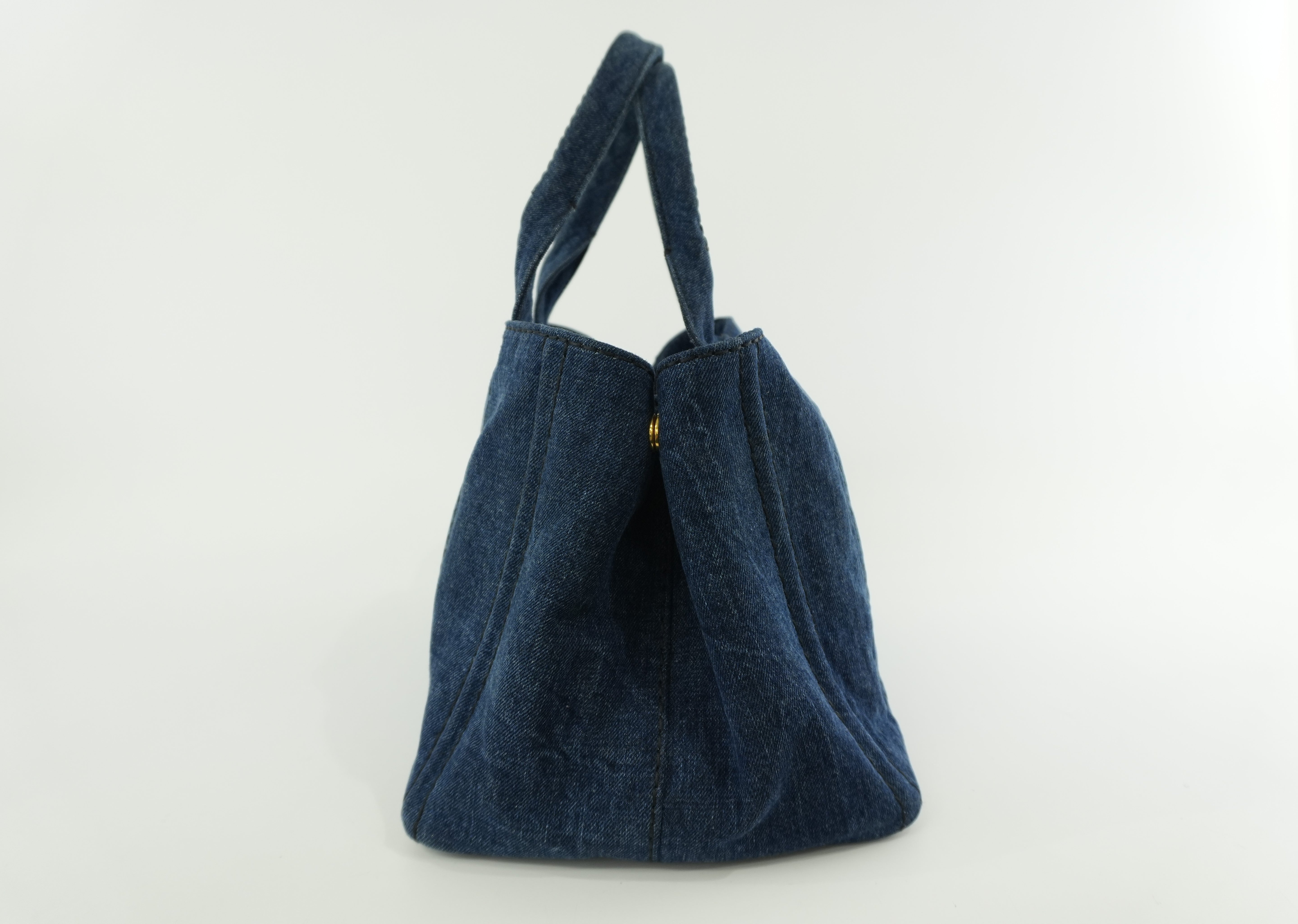 Prada Canvas Canapa Handbag Denim Used
