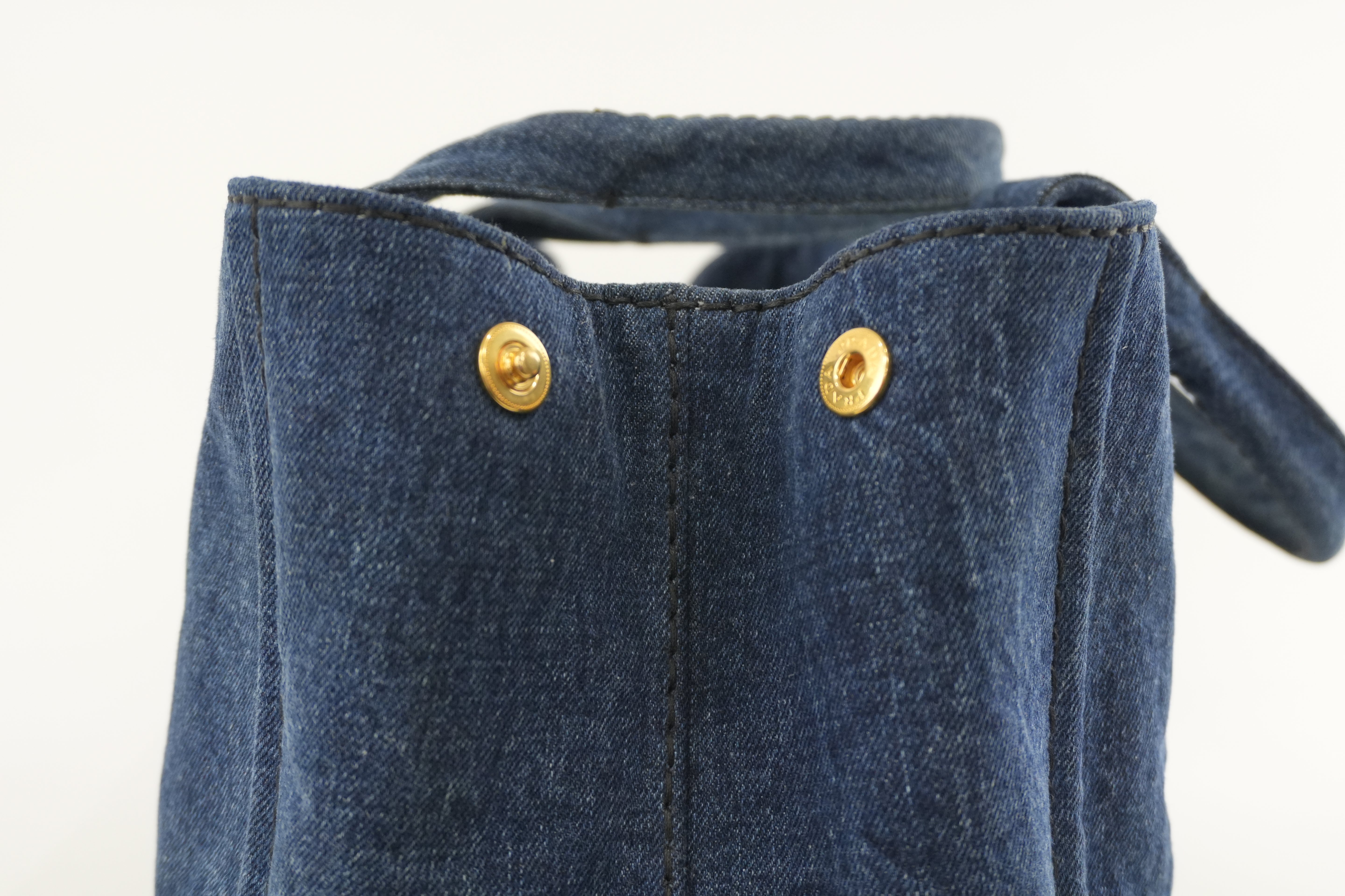 Prada Canvas Canapa Handbag Denim Used