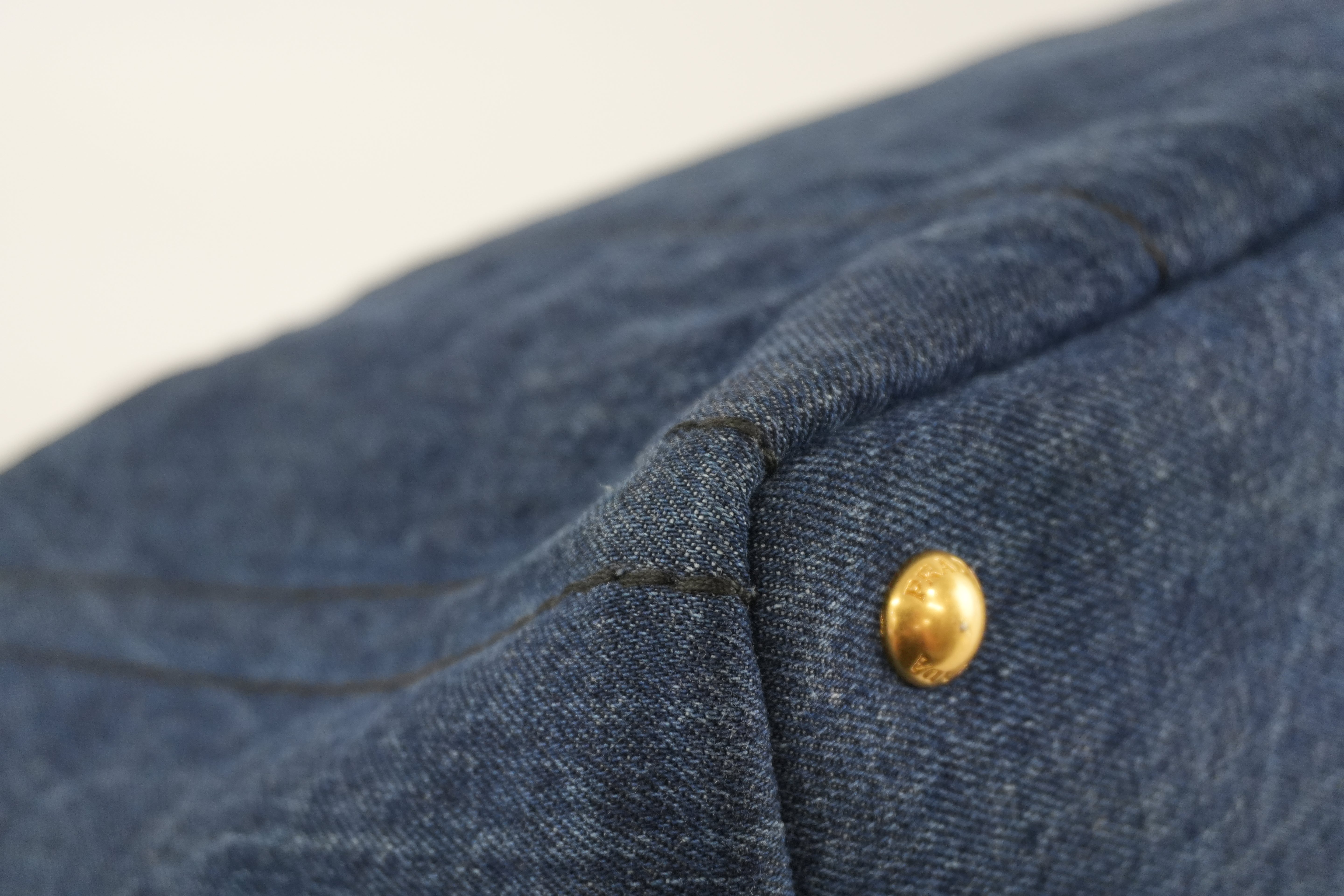 Prada Canvas Canapa Handbag Denim Used