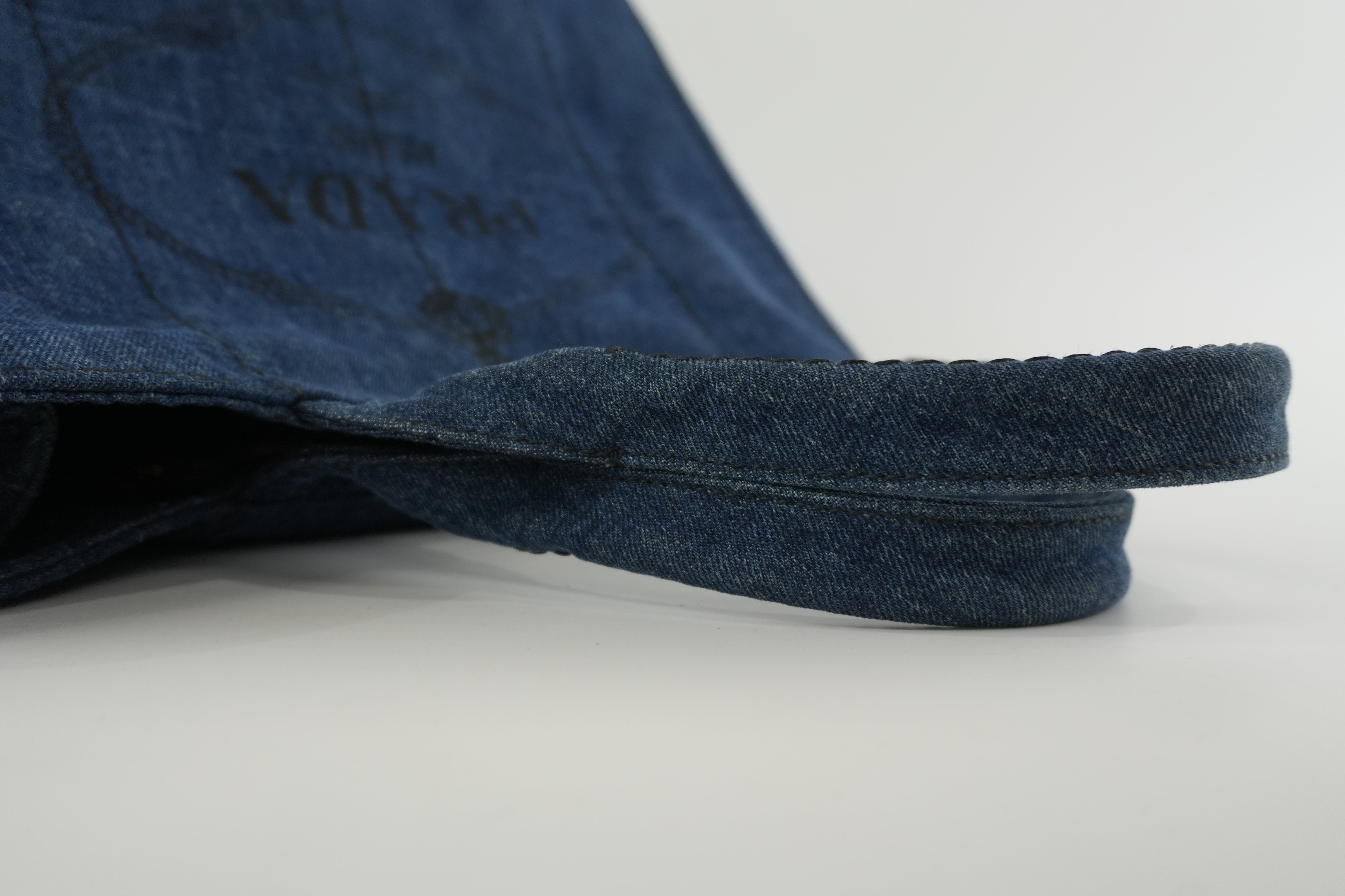 Prada Canvas Canapa Handbag Denim Used