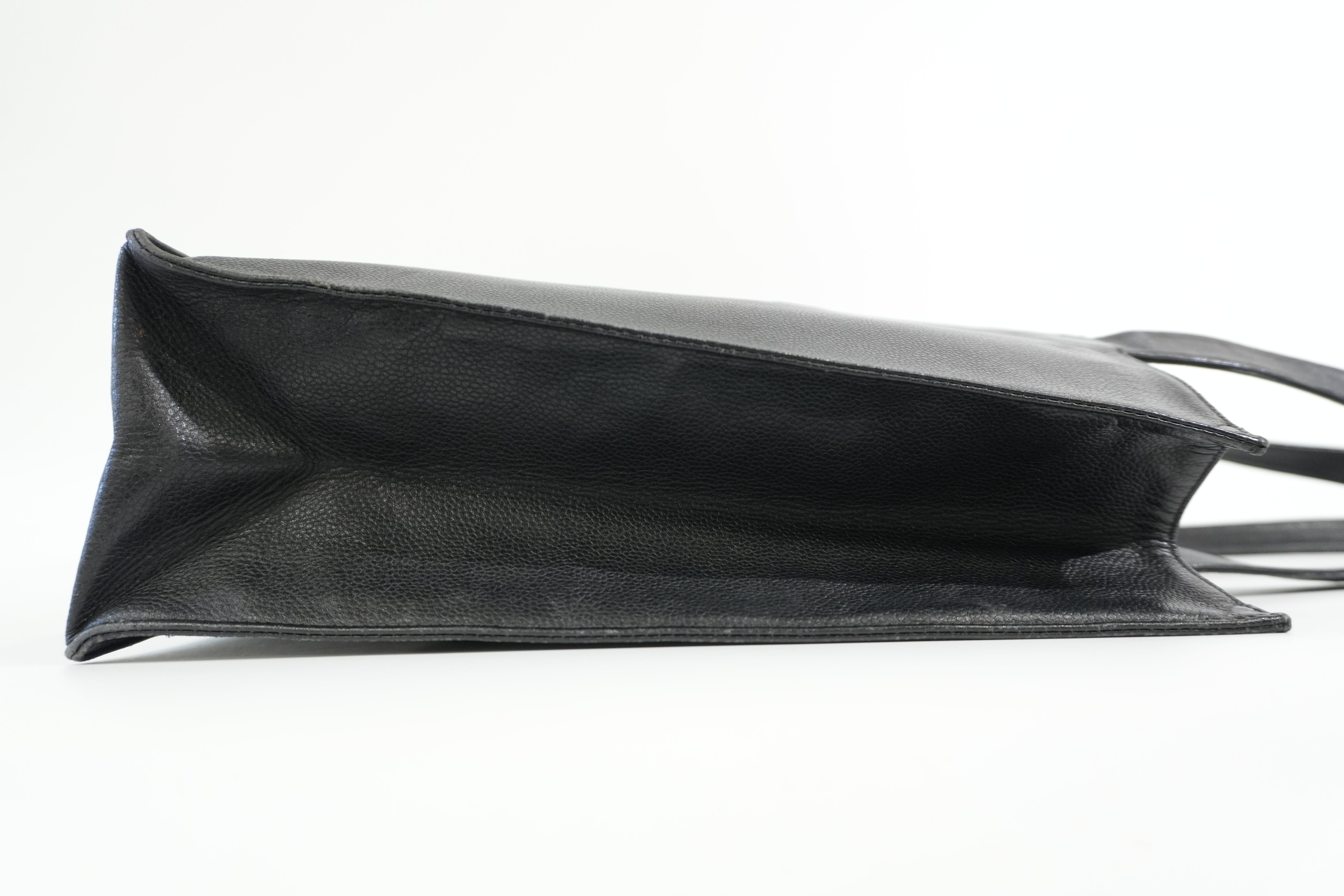 Pre-owned Chanel Caviar Skin Leather Tote Bag Black