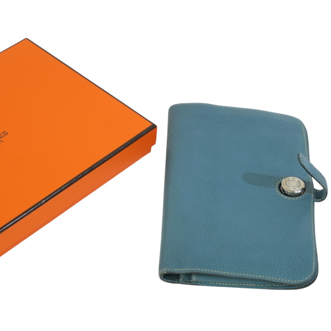 Pre-owned Hermes Dogon Long Wallet Blue