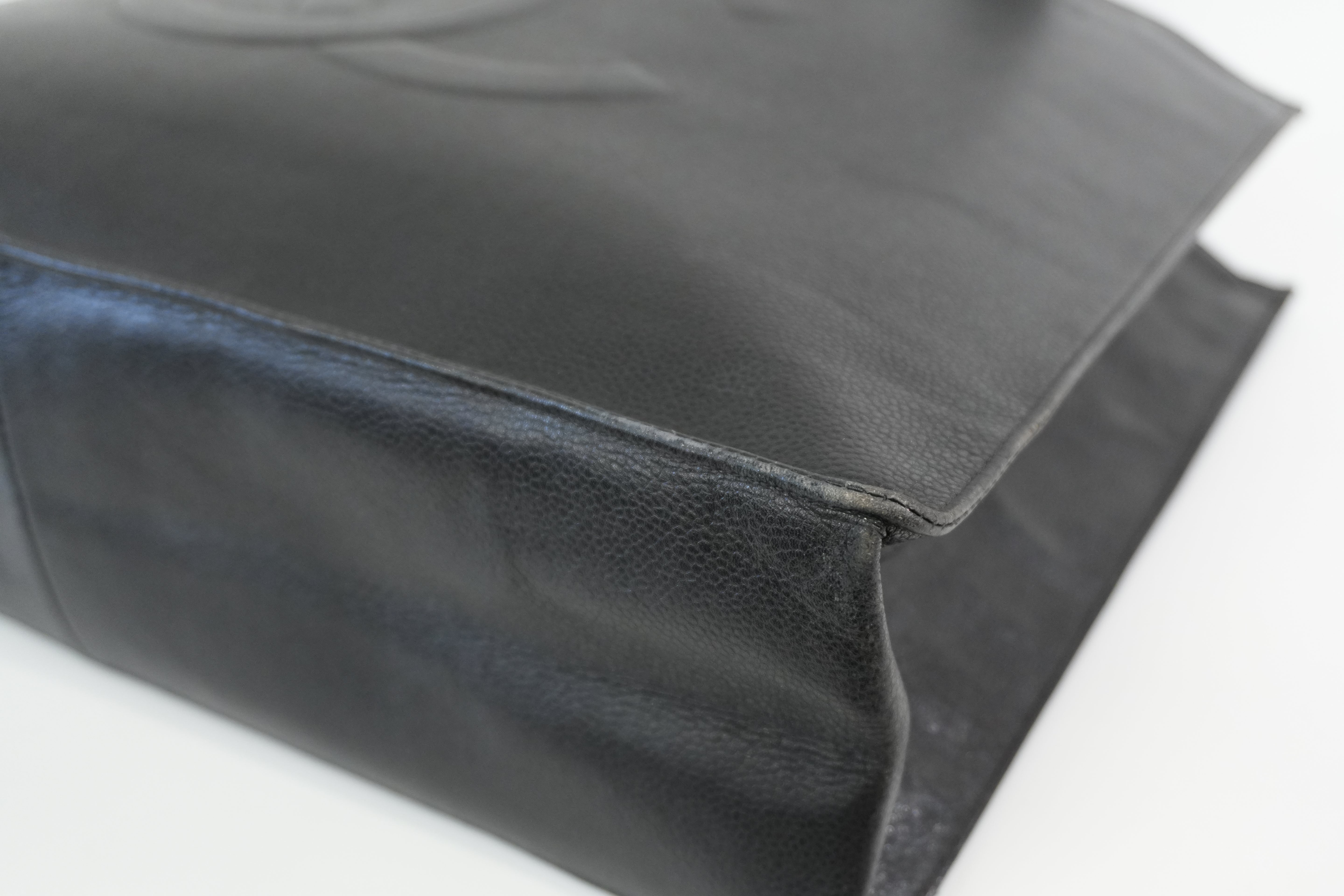 Pre-owned Chanel Caviar Skin Leather Tote Bag Black