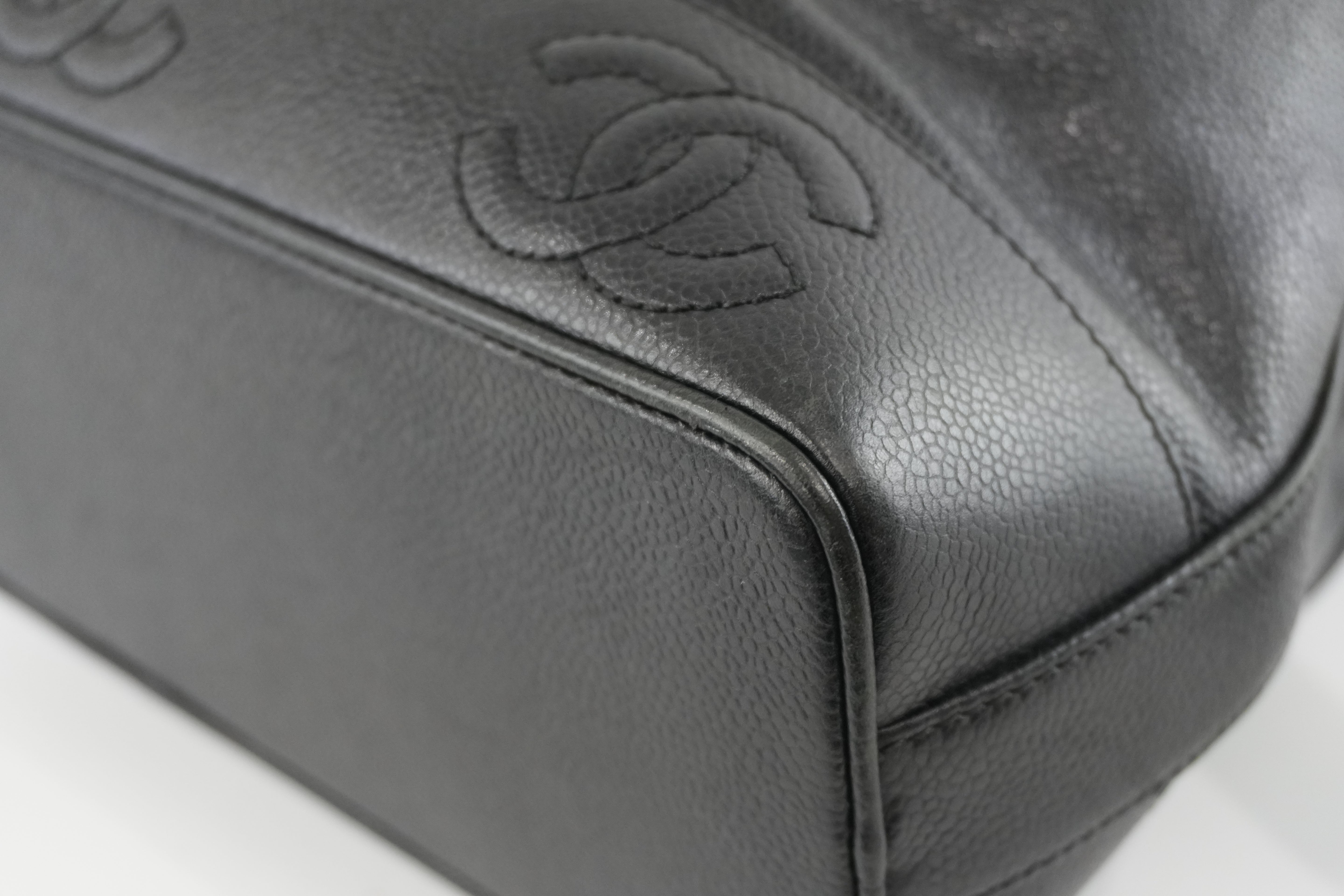 Chanel Caviar Shoulder Bucket Bag Black Used