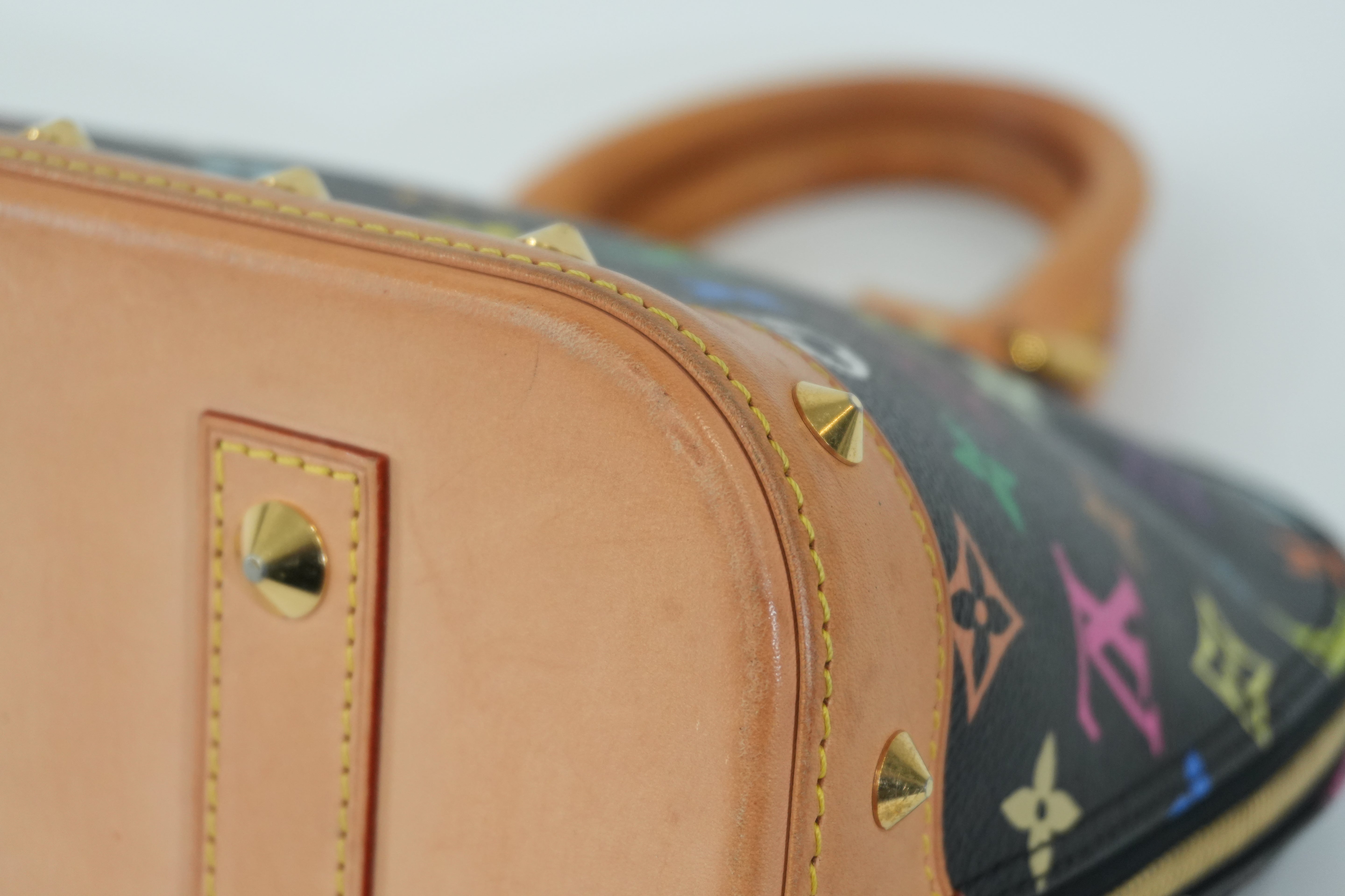 Pre-Owned Louis Vuitton MultiColor Alma PM Handbag Black