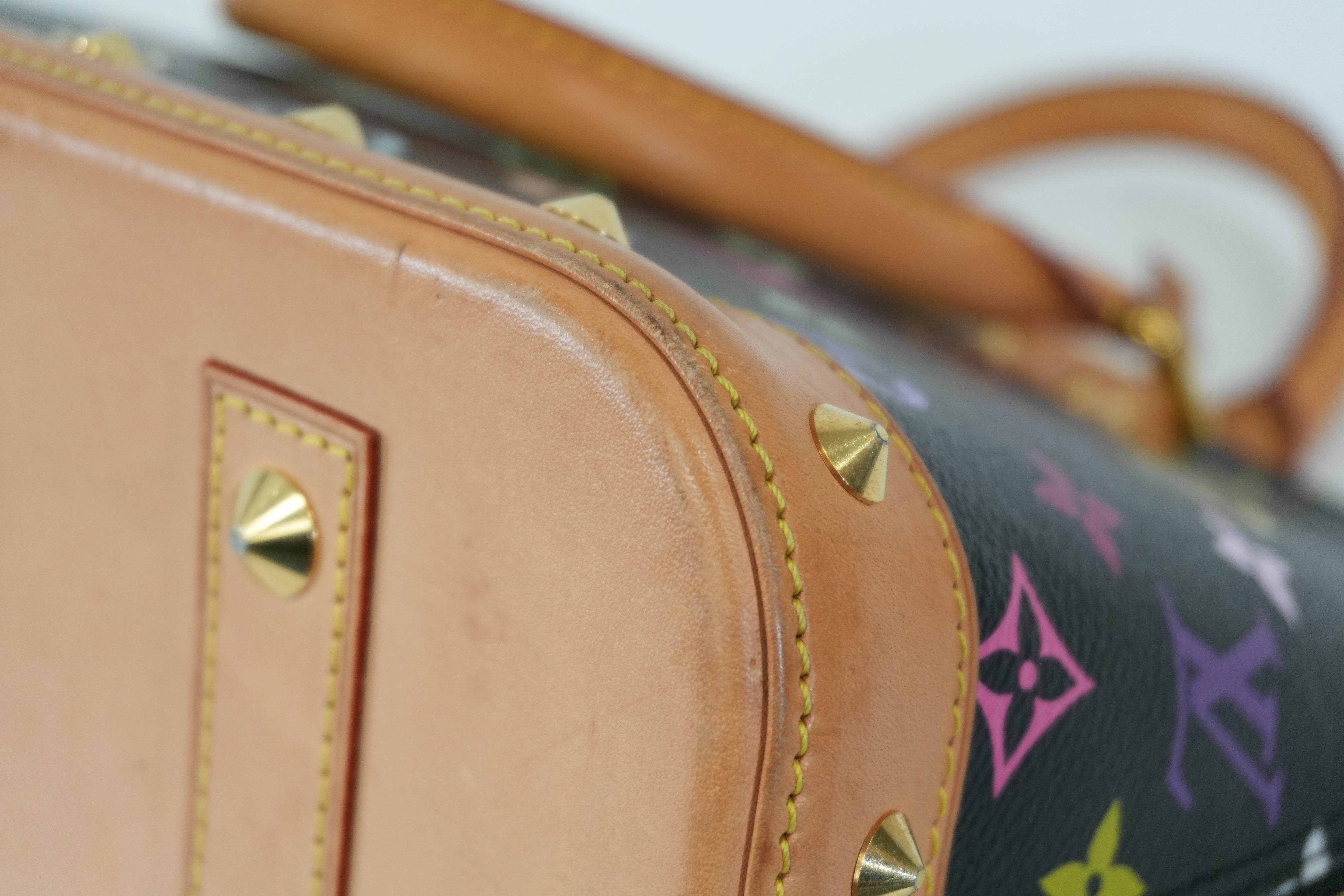 Pre-Owned Louis Vuitton MultiColor Alma PM Handbag Black