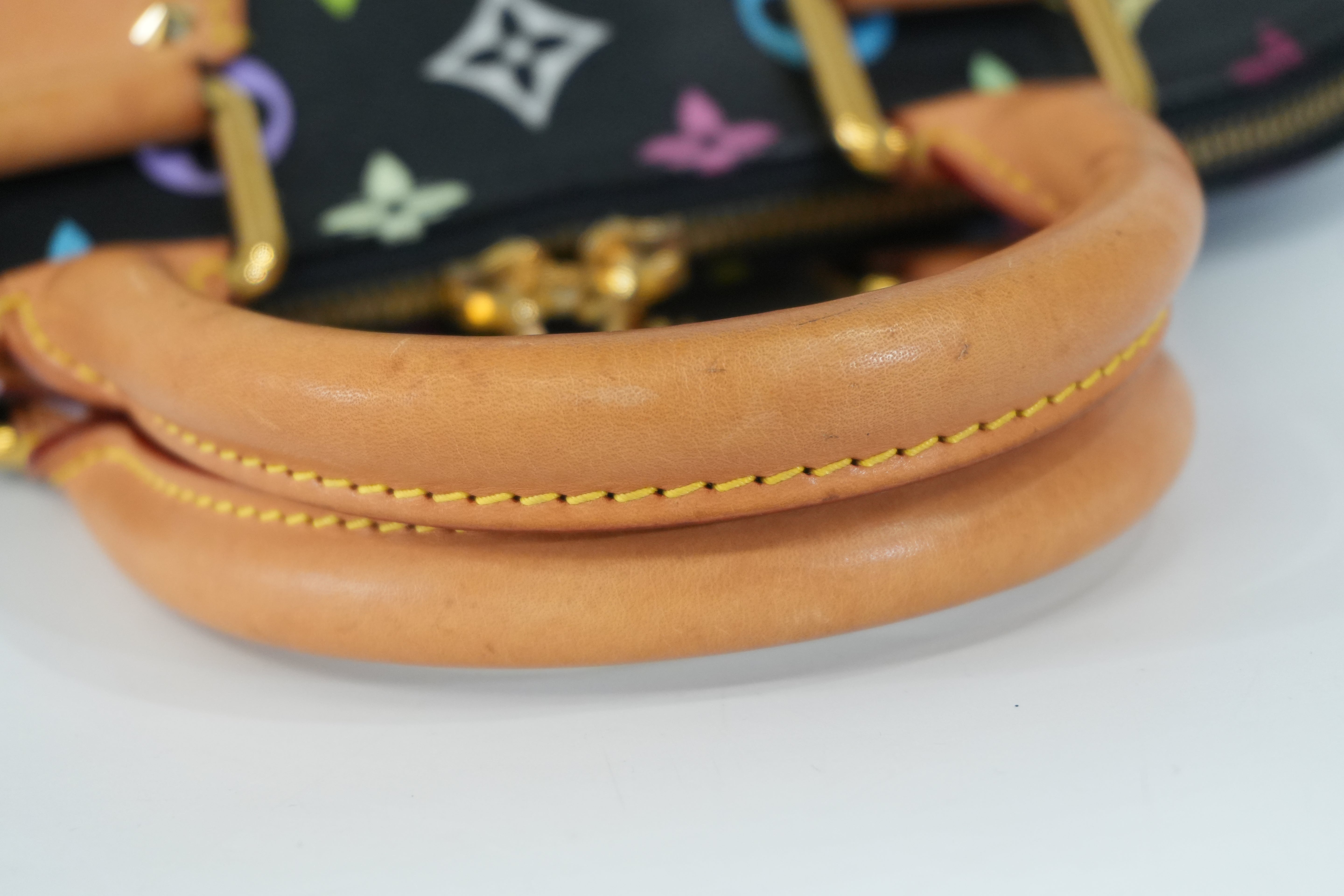 Pre-Owned Louis Vuitton MultiColor Alma PM Handbag Black