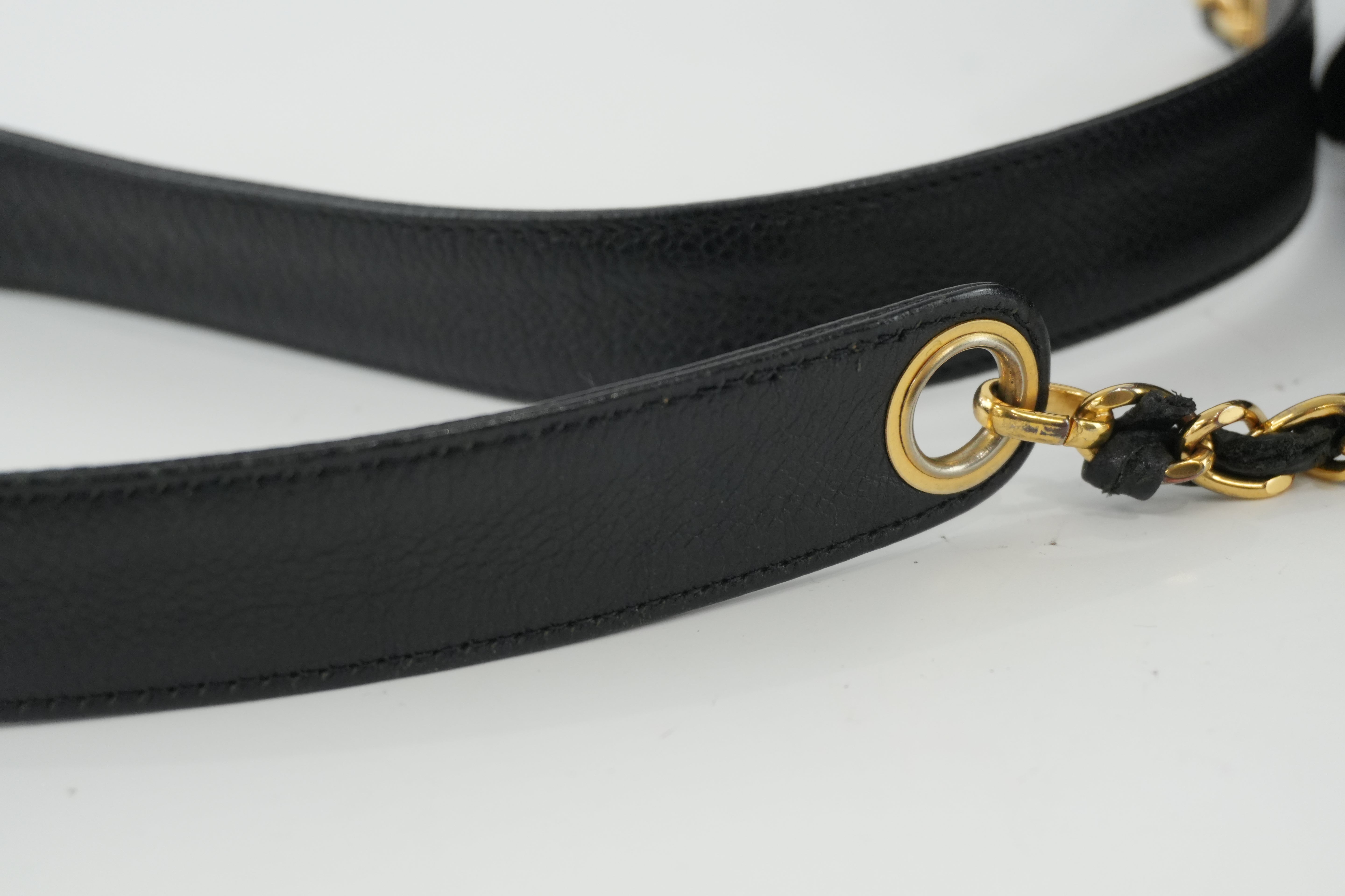 Chanel Caviar Shoulder Bucket Bag Black Used