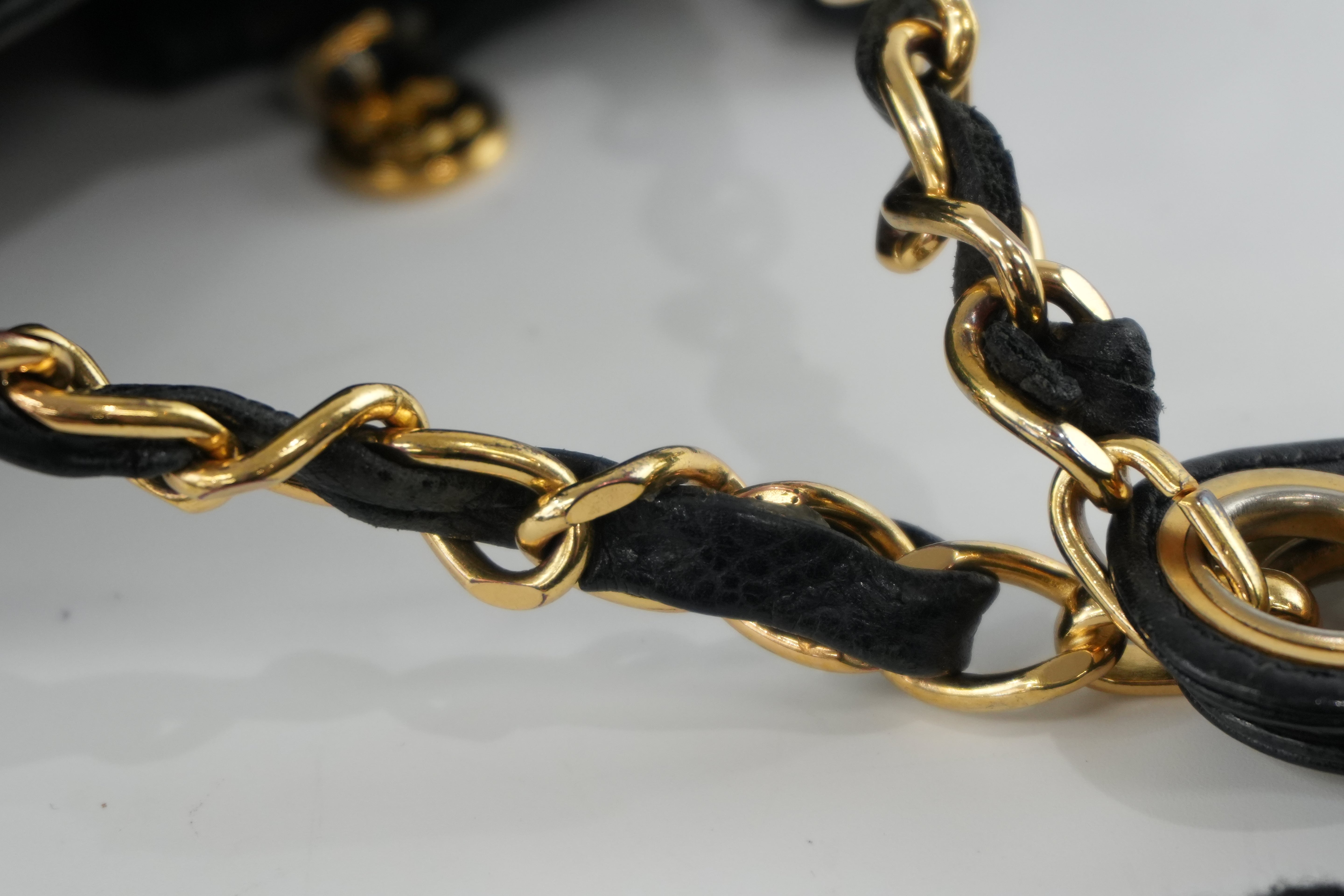 Chanel Caviar Shoulder Bucket Bag Black Used