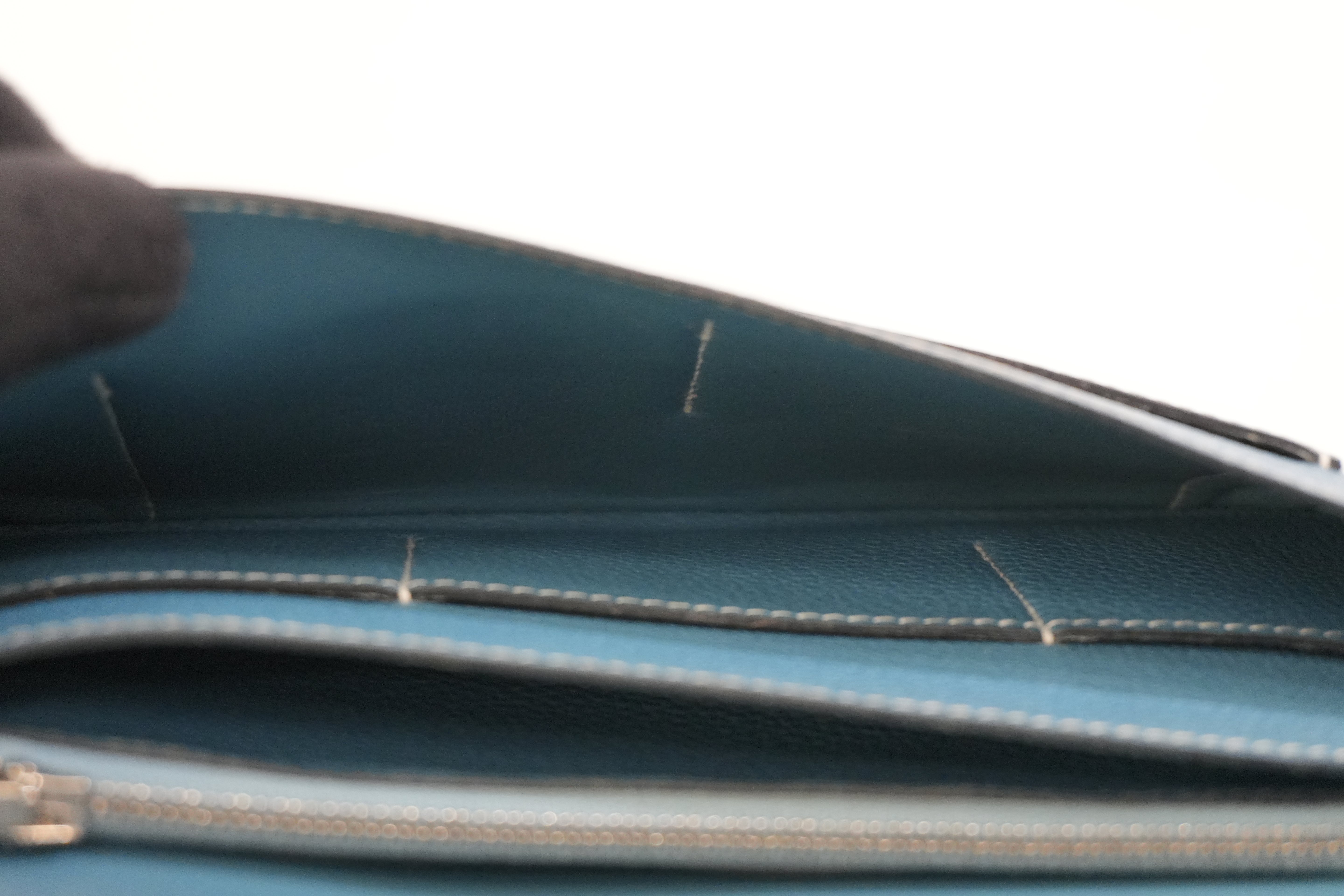 Pre-owned Hermes Dogon Long Wallet Blue