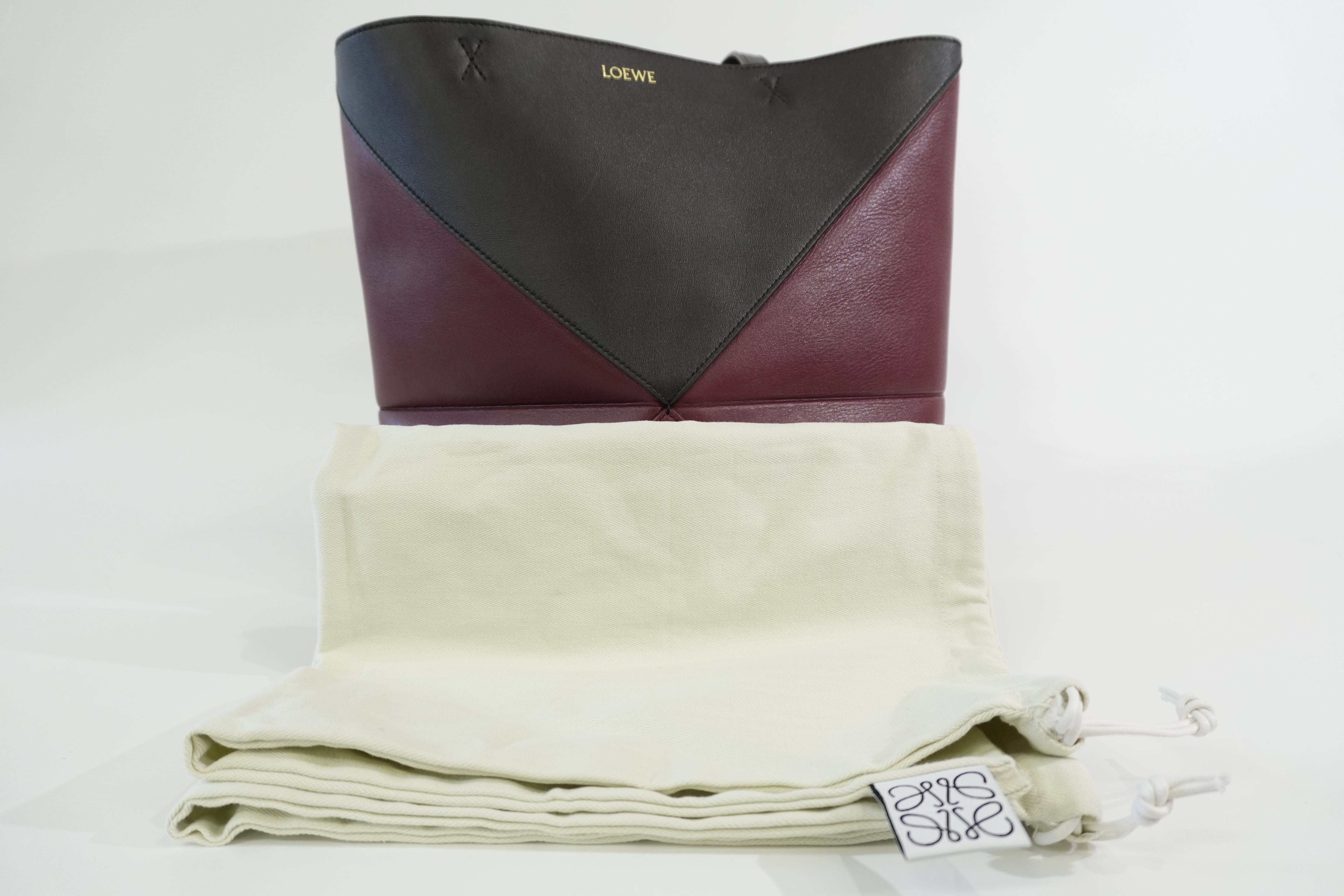 Pre-owned Loewe Puzzle Fold Tote Bag Brown and Burgundy
