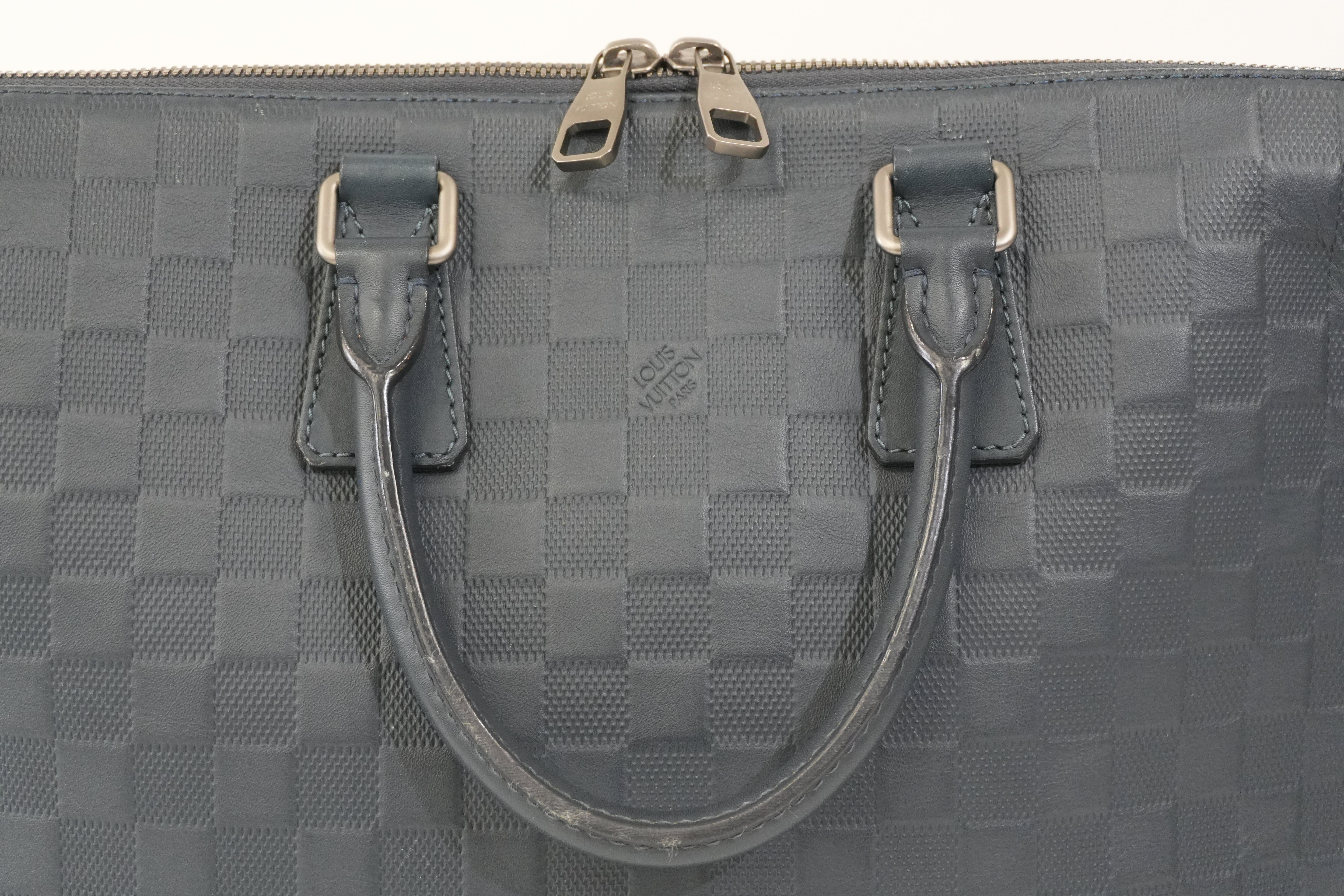 Pre-Owned Louis Vuitton Porte Documents Jour Two-Way Briefcase Bag Blue