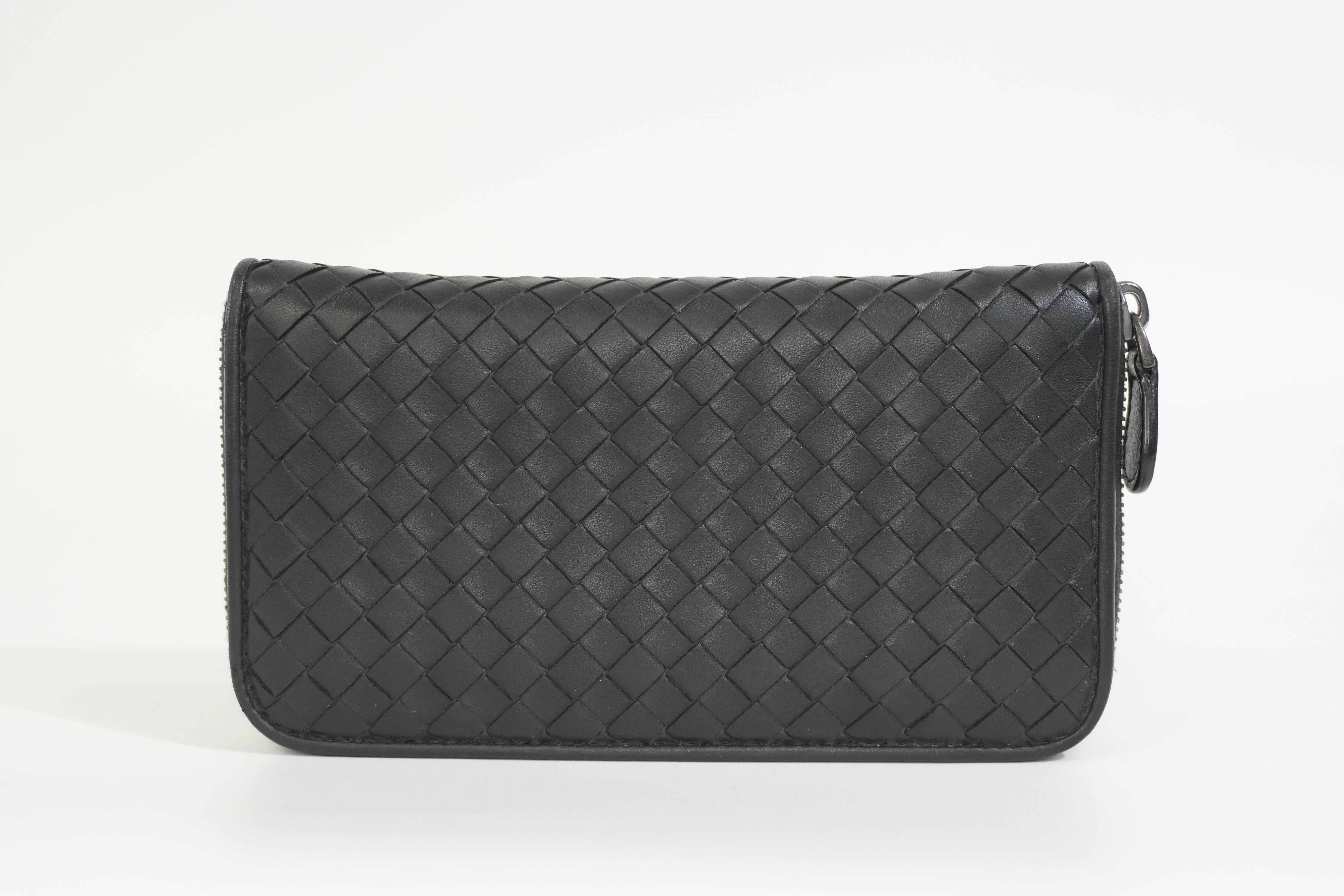 Pre-owned Bottega Zippy Long Wallet Black