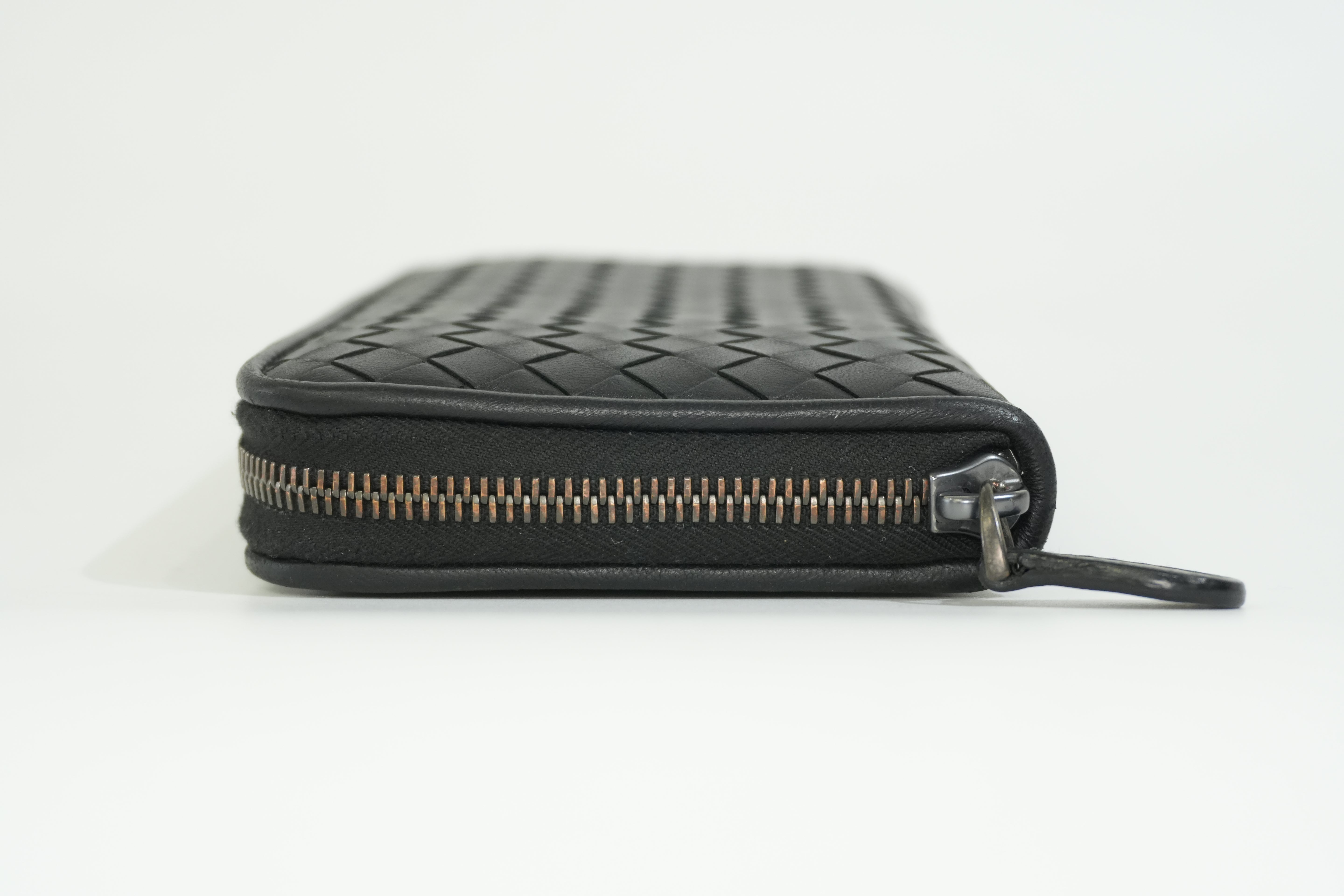 Pre-owned Bottega Zippy Long Wallet Black